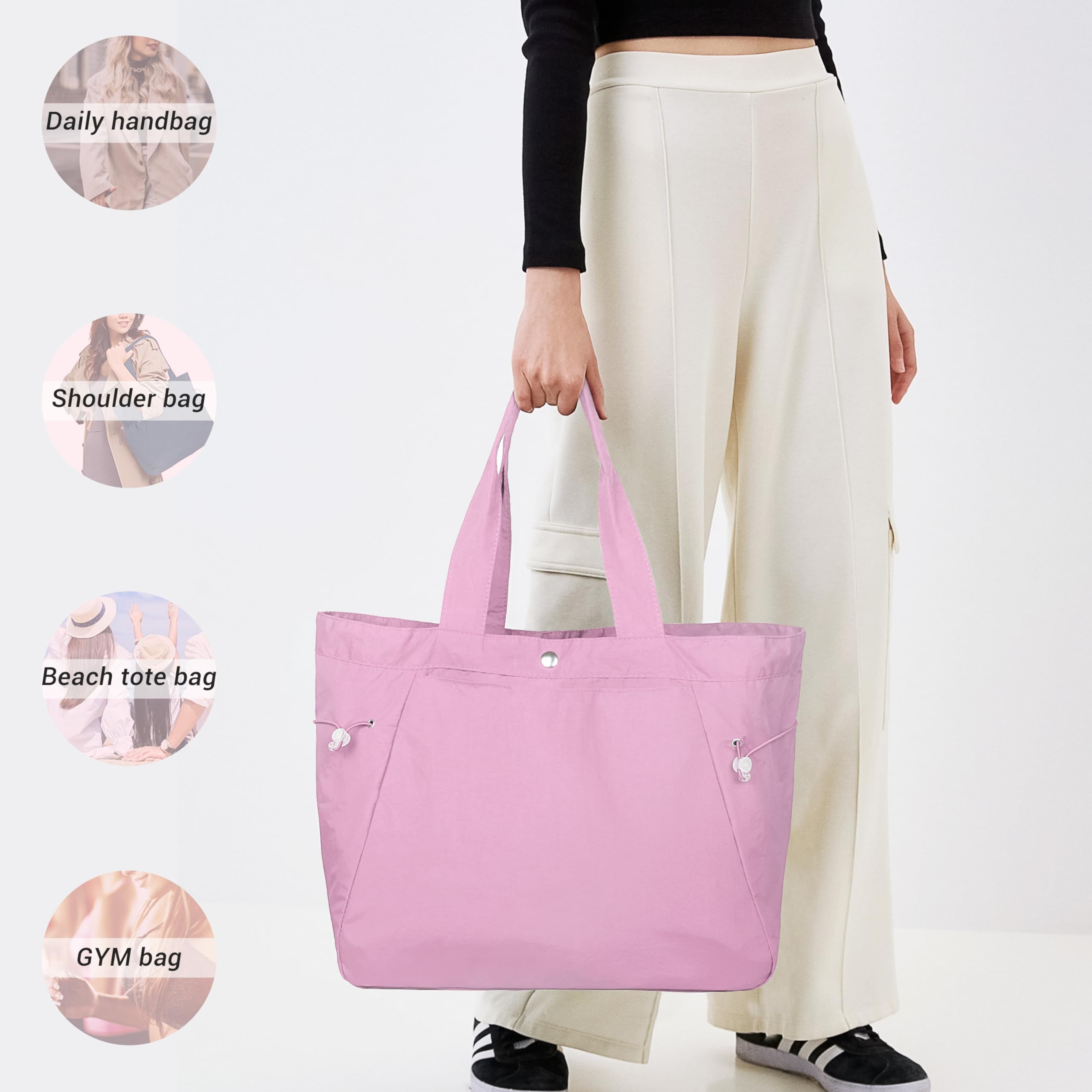 VOLGANIK ROCK Large Tote Bags for Women - Lightweight Shoulder Bag, Gym Bag, Beach Tote & Travel Handbag - Perfect for Work, Gym, Shopping and Vacation