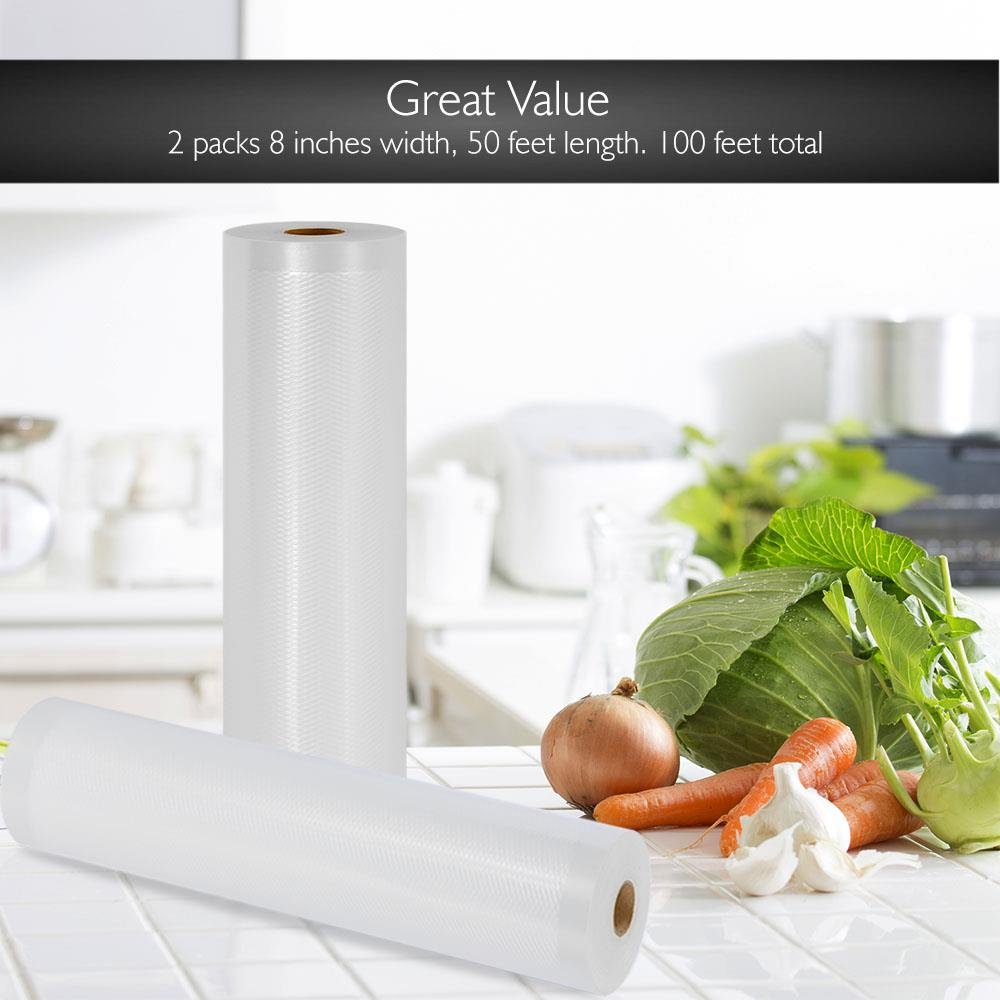 NutriChef Premium Vacuum Sealer Bags (2 Pack) - 8