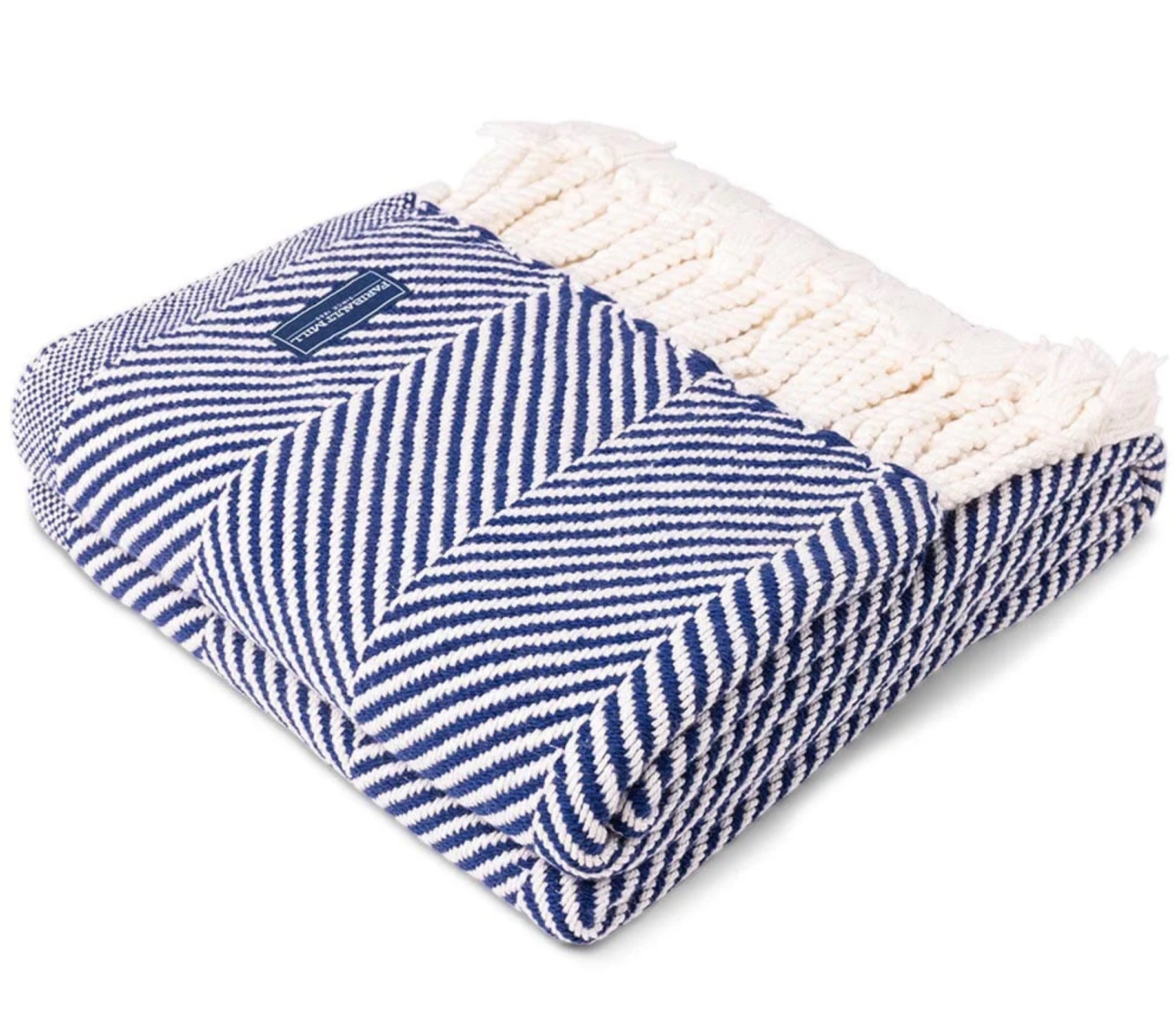 Soft Monhegan Cotton Throw Blanket with Fringe - Cozy & Lightweight for Sofa, Bed & Travel | Perfect for Home Decor, Gifts & Relaxation