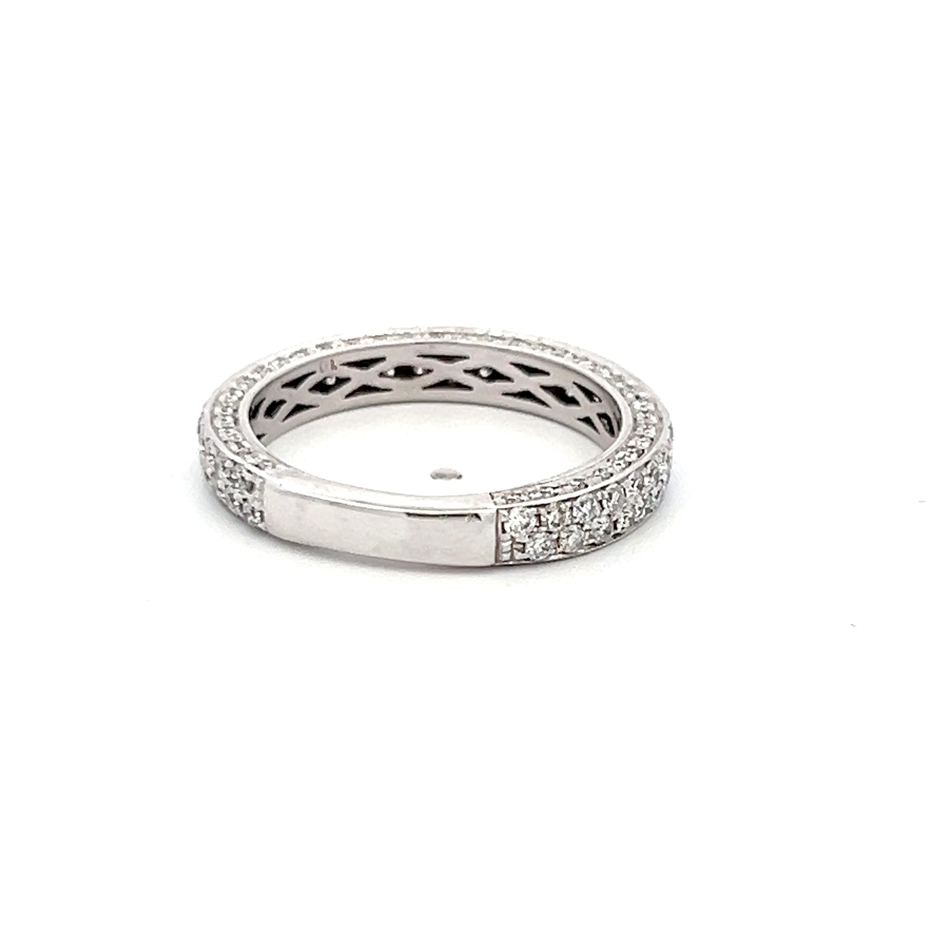 0.85 Carat Round Brilliant Diamond Platinum Wedding Band Ring - Elegant Bridal Jewelry for Engagement & Anniversary Gifts | Perfect for Proposals, Weddings & Special Occasions
