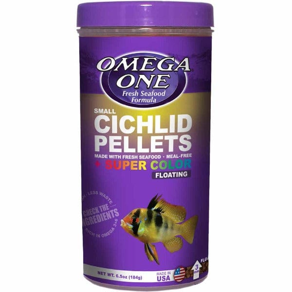 Omega One Cichlid Pellets - Premium Small Floating Fish Food for African & South American Cichlids - Ideal for Aquarium & Pond Feeding