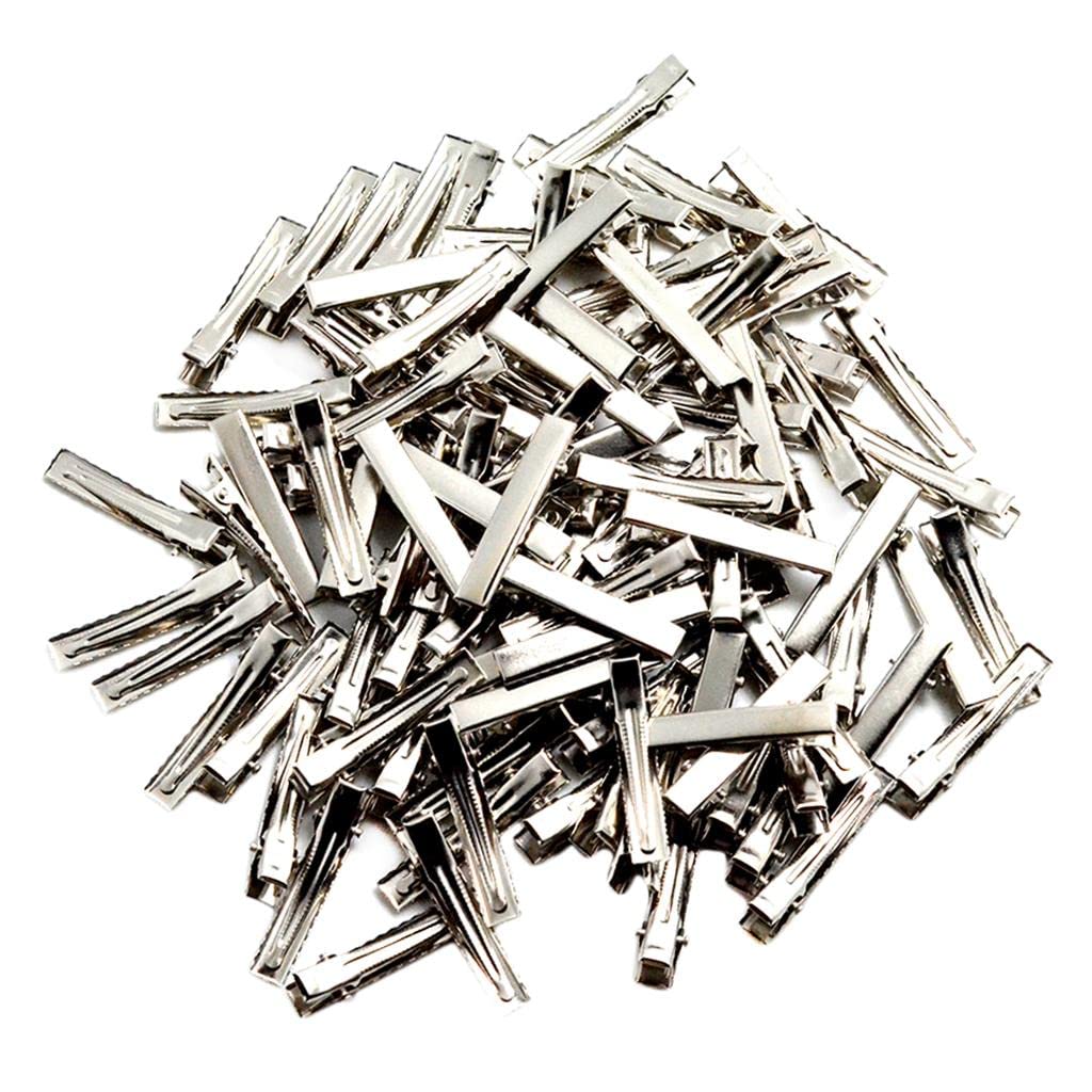 **LOSA 30/100Pack Flat Single Prong Alligator Hair Clips for DIY Bows, 4cm (100 Pack) - Perfect for Hair Styling, Crafting, and Gift Wrapping**
