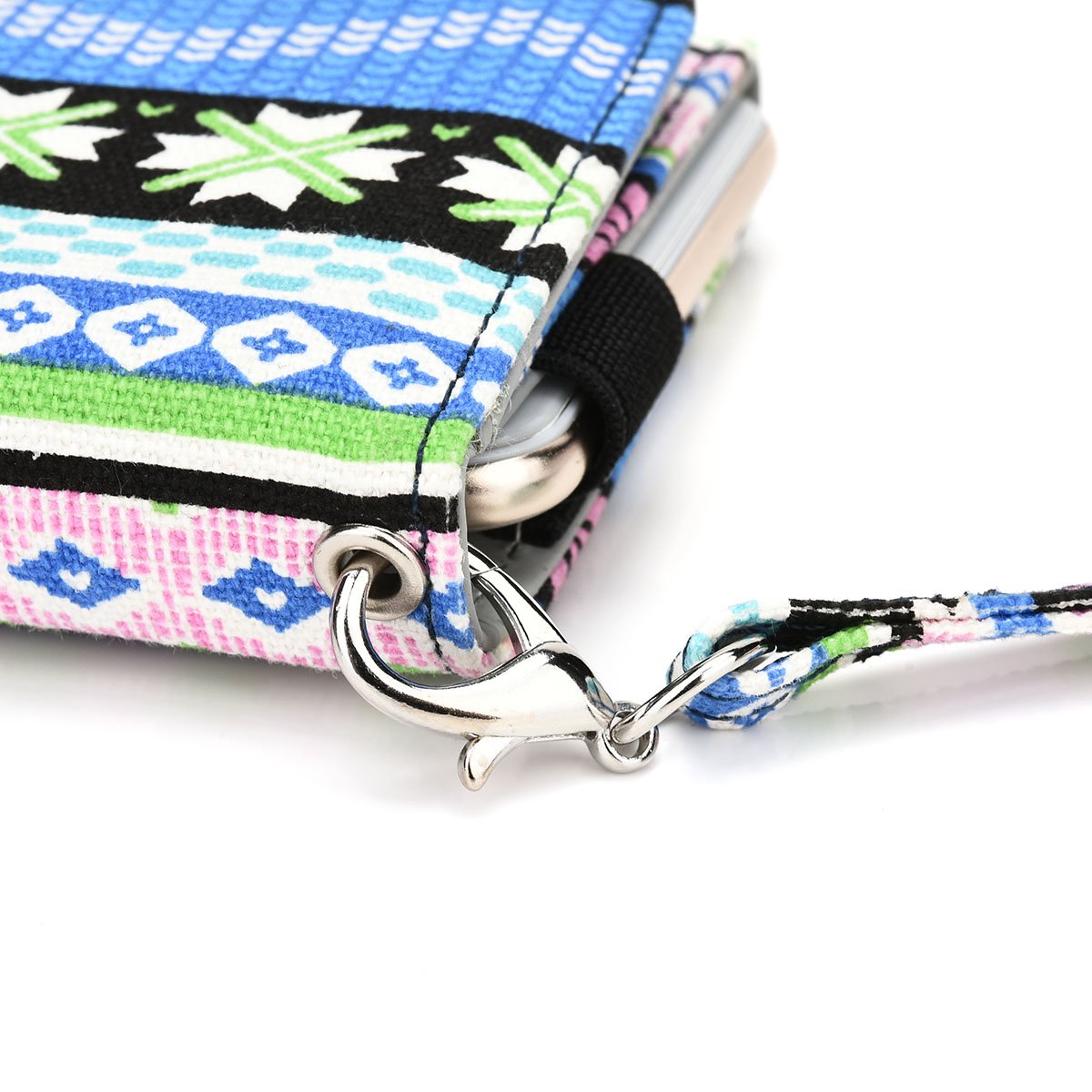 Kroo Chinle Styled Clutch Wristlet Wallet with Zippered Pouch - Compact Phone Holder for Smartphones up to 5.1-Inch (Blue & Pink) | Perfect for Everyday Use, Travel & Night Out Accessories