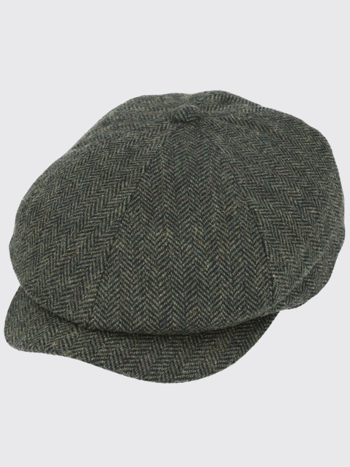 Barucci Devon Wool Blend Green Herringbone Tweed Baker Boy Cap - Vintage Style Newsboy Hat for Men & Women - Perfect for Fall, Winter & Outdoor Activities