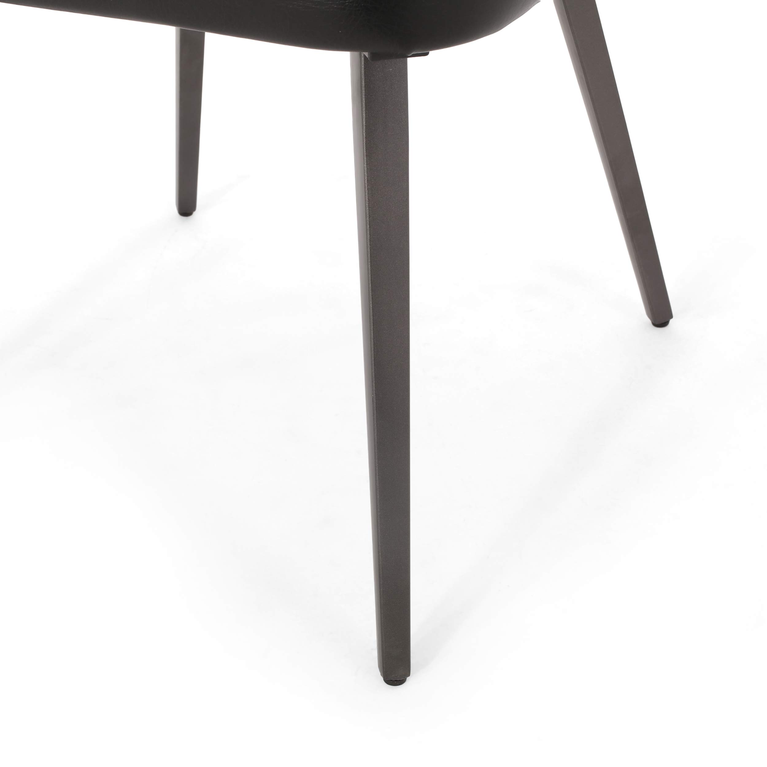Christopher Knight Home Abbeville Open Back Dining Chairs Set of 2 - Midnight Black & Gun Metal Finish - Modern Kitchen & Dining Room Furniture for Home Decor