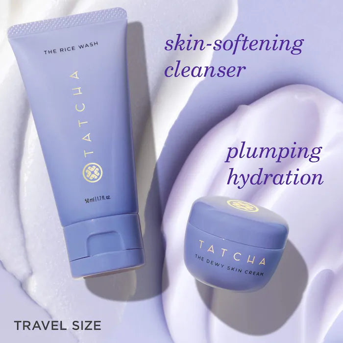 Tatcha Dewy Skin Duo - Hydrating & Cleansing Skincare Set for Glowing Complexion | Perfect for Daily Face Care & Travel Skincare Routine