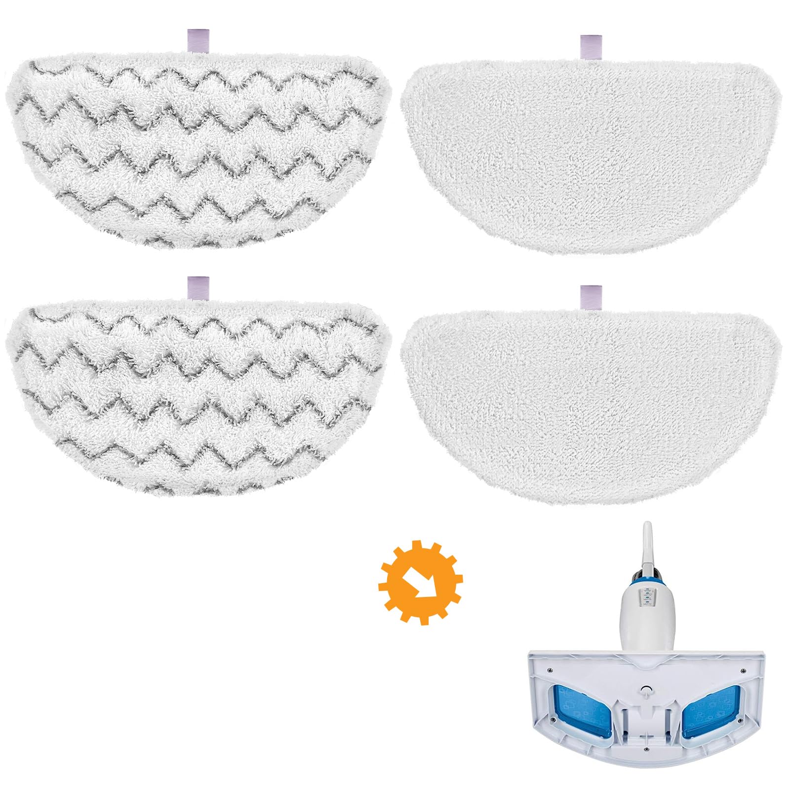 Bissell Steam Mop Pads Replacement (4 Pack) - Compatible with PowerFresh Steam Mop Models 1806, 1544, 1440, 2075A, 2685A, 1940W & More - Part #5938, #203-2633 - Deep Cleaning for Hardwood Floors & Tile Surfaces