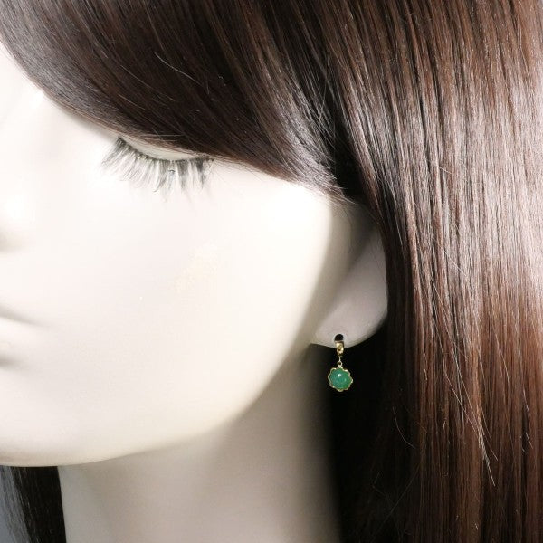 18K Yellow Gold Chrysoprase Earrings for Women - Elegant Green Gemstone Stud Earrings - Perfect for Weddings, Parties & Everyday Wear