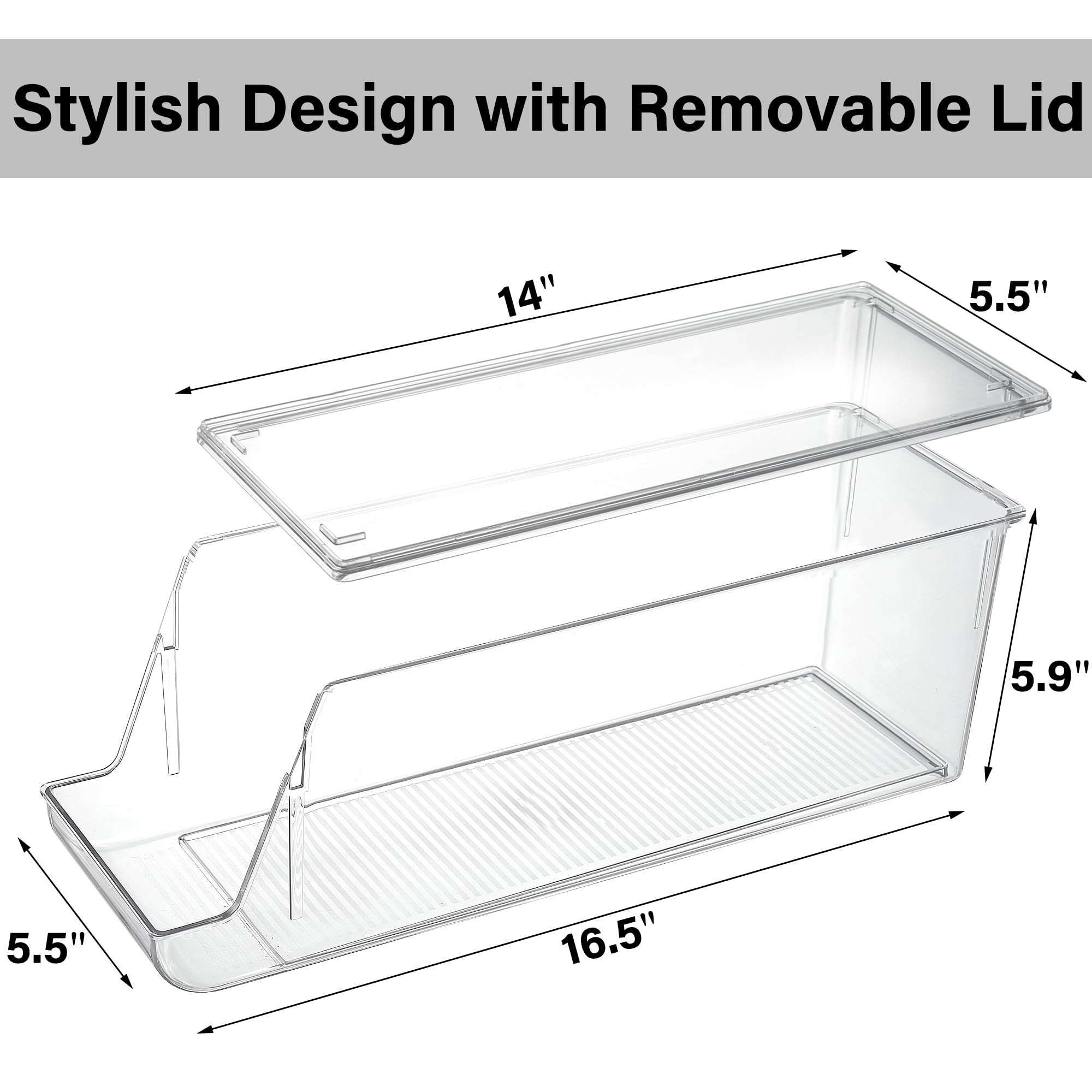 Premium Stackable Soda Can Organizer with Lid - Clear Acrylic Rolling Drink Dispenser for Refrigerator & Pantry Storage - Holds 12 Cans Each (2-Pack) - Perfect for Parties, BBQs & Home Organization