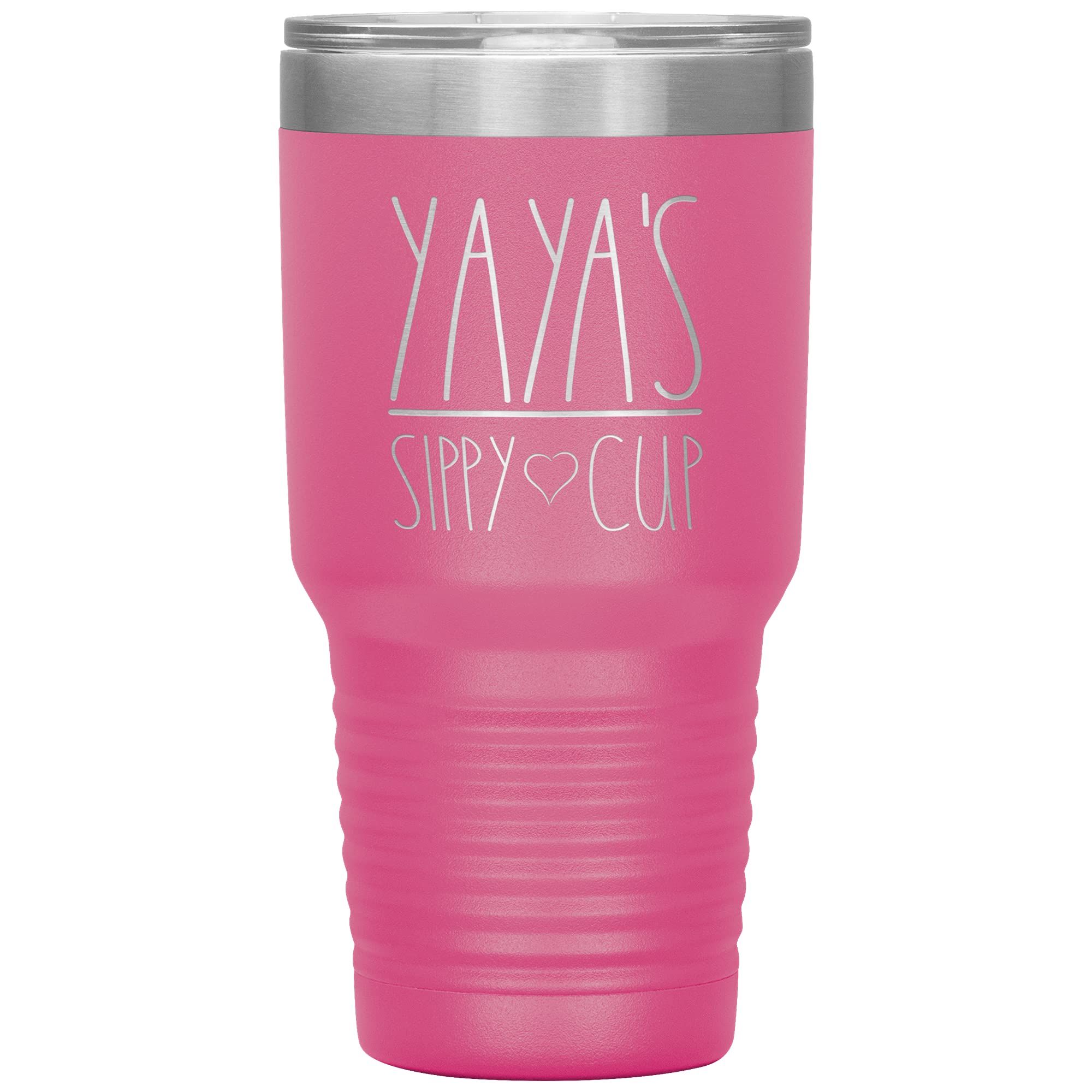 Yaya's Vacuum Insulated Tumbler with Lid - 30oz Leak-Proof Sippy Cup for Kids (12 Colors) - Perfect Birthday Gift for Yaya - Ideal for School, Travel & Outdoor Activities (Pink)
