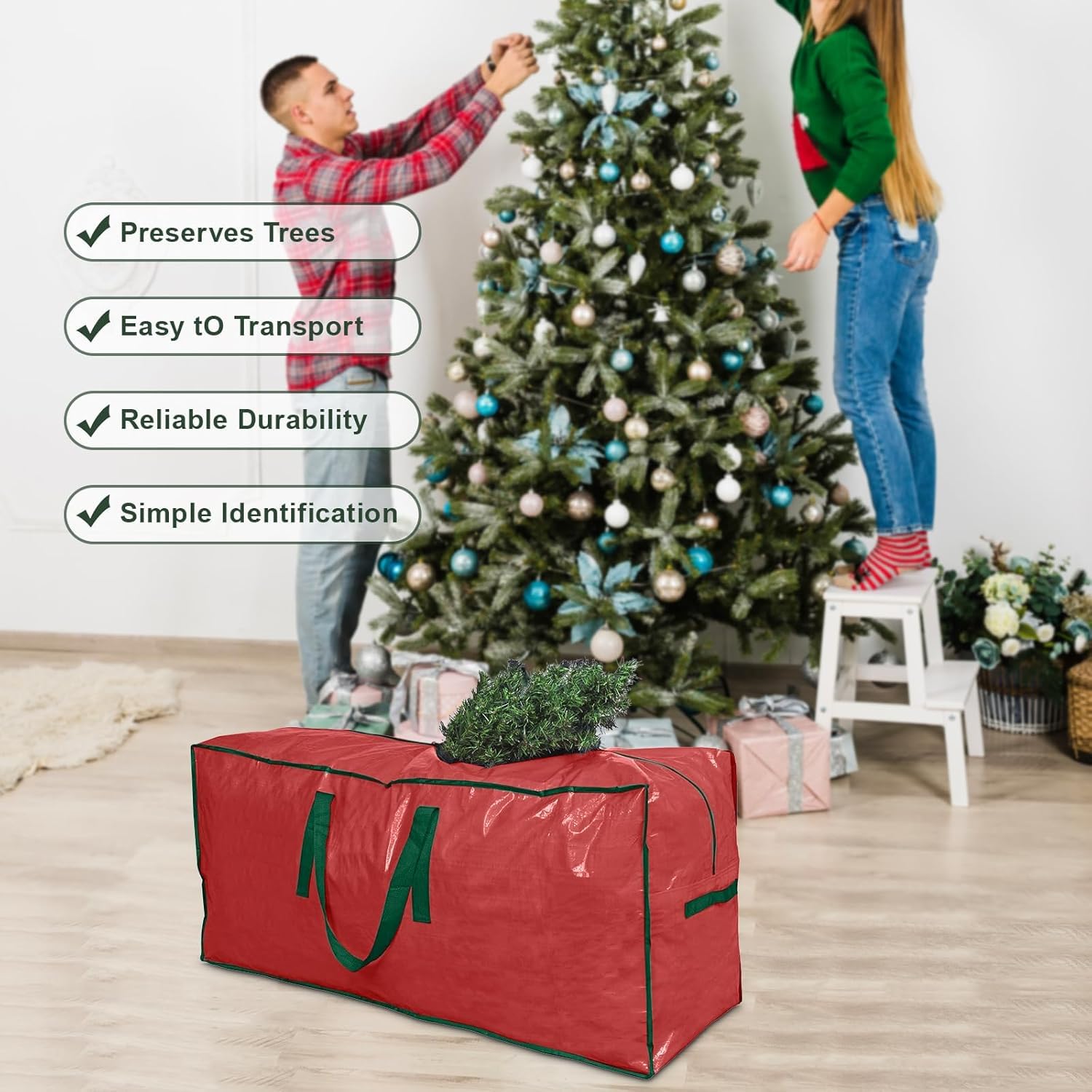Christmas Tree Storage Bag - Large Durable Reusable Tree Cover for Easy Storage & Protection - Perfect for Holiday Decor Organization & Seasonal Storage