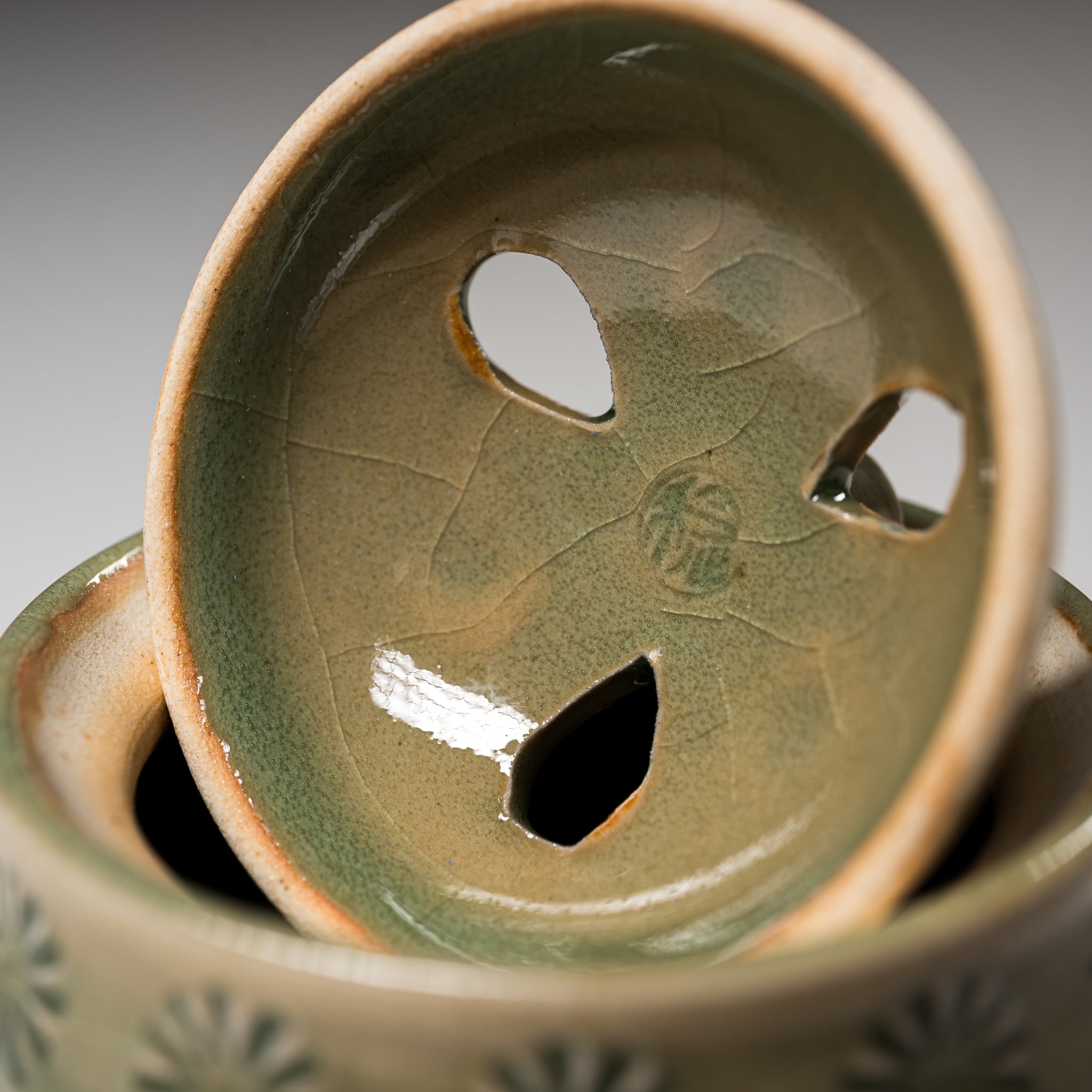 Premium Kyo Kiyomizu Ware Incense Burner - Handcrafted Chrysanthemum Design Ceramic Aroma Diffuser for Meditation, Yoga & Home Decor | Traditional Japanese Artistry