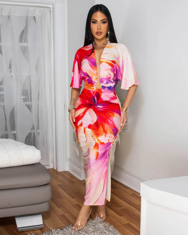 Sweet Escape Pink Skirt Set - Women's Floral Print Two Piece Outfit for Summer | Perfect for Beach Vacations, Date Nights & Brunch Outings