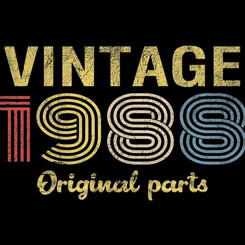 Vintage 1988 Retro 37th Birthday Gift T-Shirt for Men - Original Design with Classic Parts - Perfect for Birthday Parties & Nostalgic Celebrations