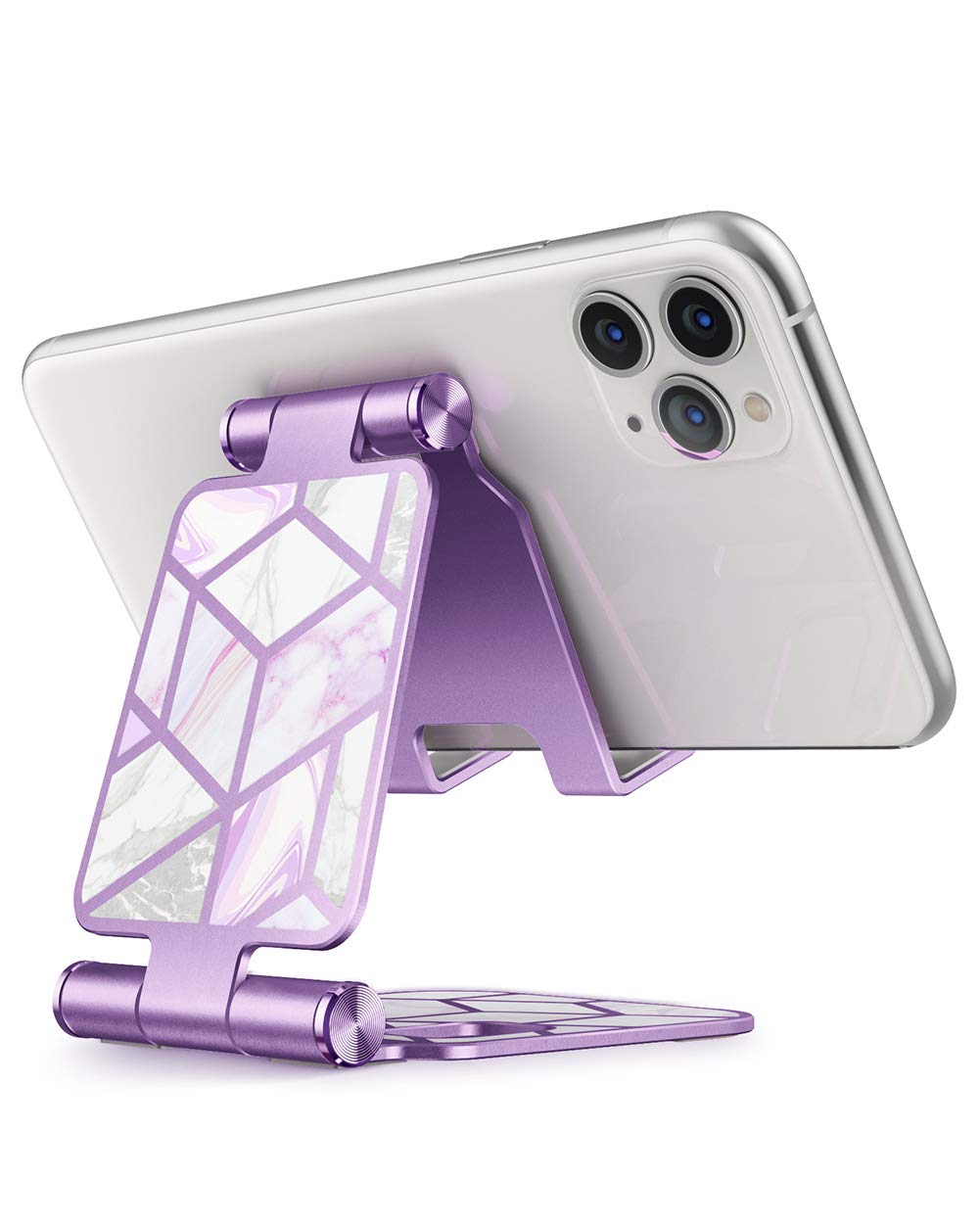 i-Blason Universal Cell Phone Stand for Desk - Adjustable Foldable Phone Holder Compatible with iPhone 16/15/14/13 Pro Max & All Smartphones - Purple (Perfect for Home Office, Video Calls & Hands-Free Viewing)