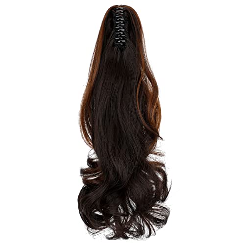 Clip-in Ponytail Hair Extension with Claw Clip - Natural Looking Hairpiece for Instant Volume & Length - Perfect for Parties, Weddings & Everyday Styling
