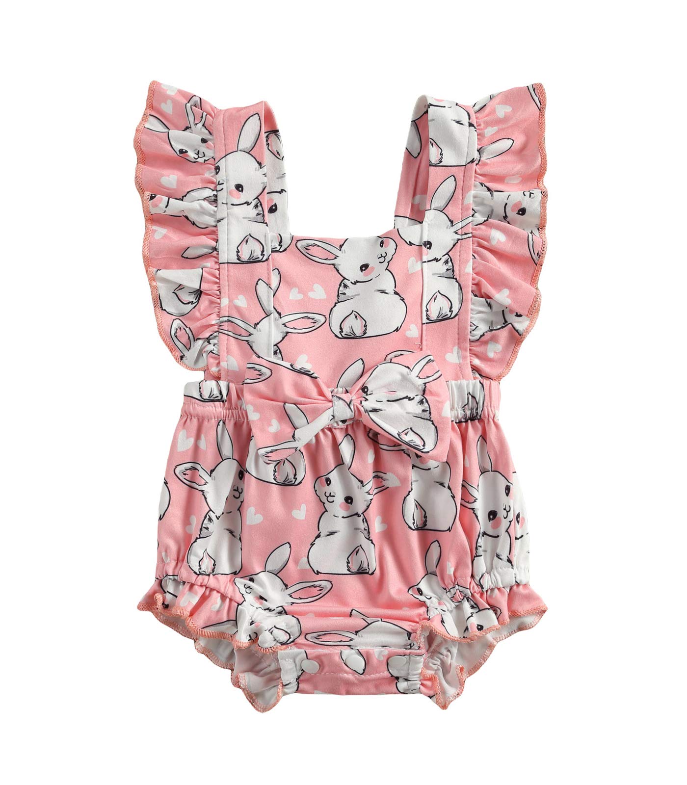 Adorable Newborn Baby Girl Easter Bunny Romper Bodysuit - Cute Jumpsuit Outfit for Infants & Toddlers - Perfect for Easter Photos, Spring Celebrations & Family Gatherings