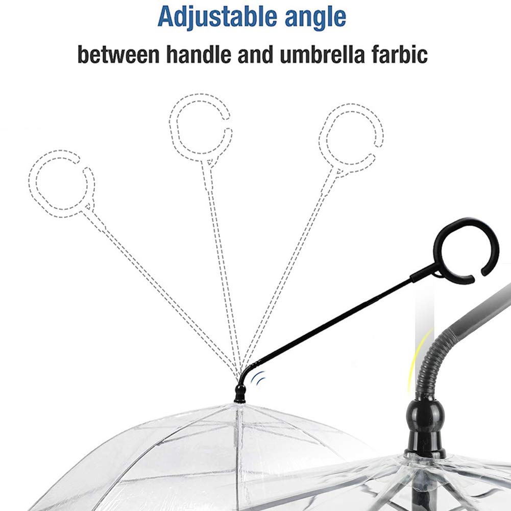 Waterproof Dog Umbrella for Small Dogs - Adjustable Transparent Pet Umbrella with Leash, Snow & Rain Protection, Upgraded Flexible Handle - Perfect for Walking Pets in Rainy or Snowy Weather