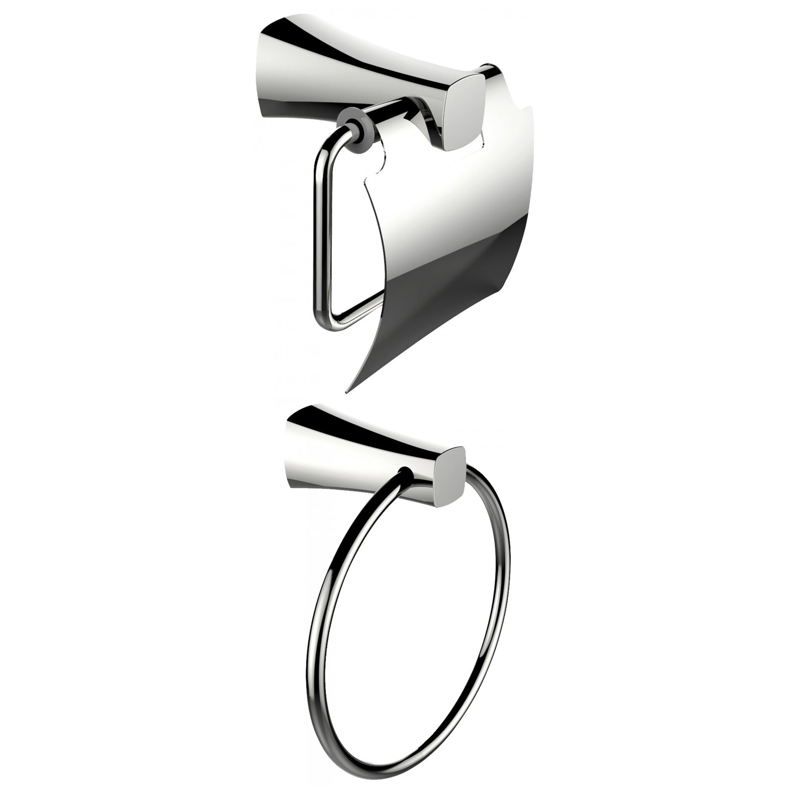 Chrome Plated Towel Ring and Toilet Paper Holder Set - Bathroom Accessories for Modern Homes | Perfect for Bathroom Organization and Decor