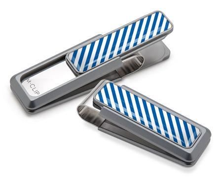 Natural UV2 Money Clip with Blue & White Design - Slim & Durable Wallet Accessory for Cash & Cards | Perfect for Everyday Carry, Gifts & Travel