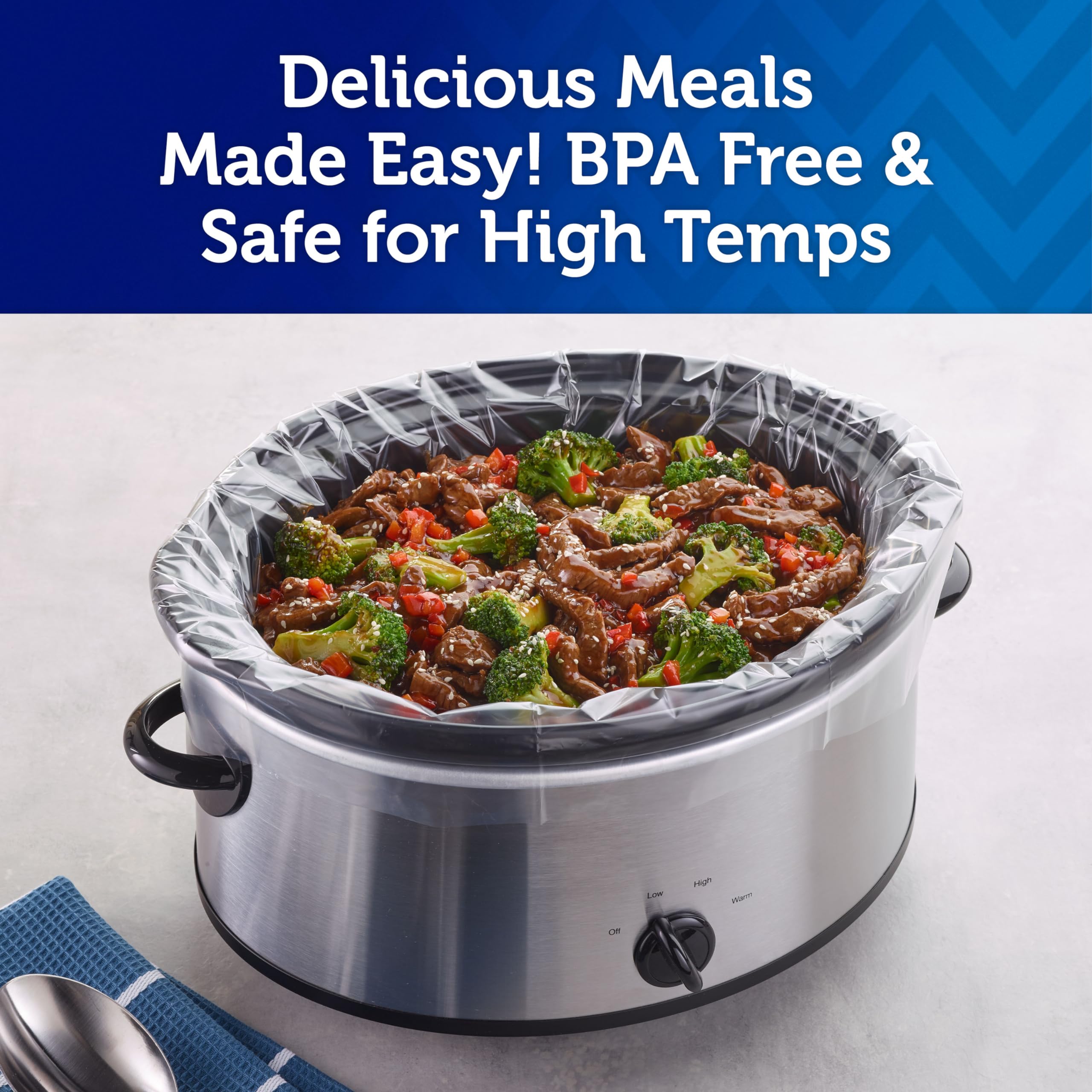 Reynolds Kitchens Slow Cooker Liners - 20 Pack (Fits 3-8 Quart Crock Pots) | Disposable Cooking Bags for Easy Cleanup | Perfect for Stews, Soups & Potlucks