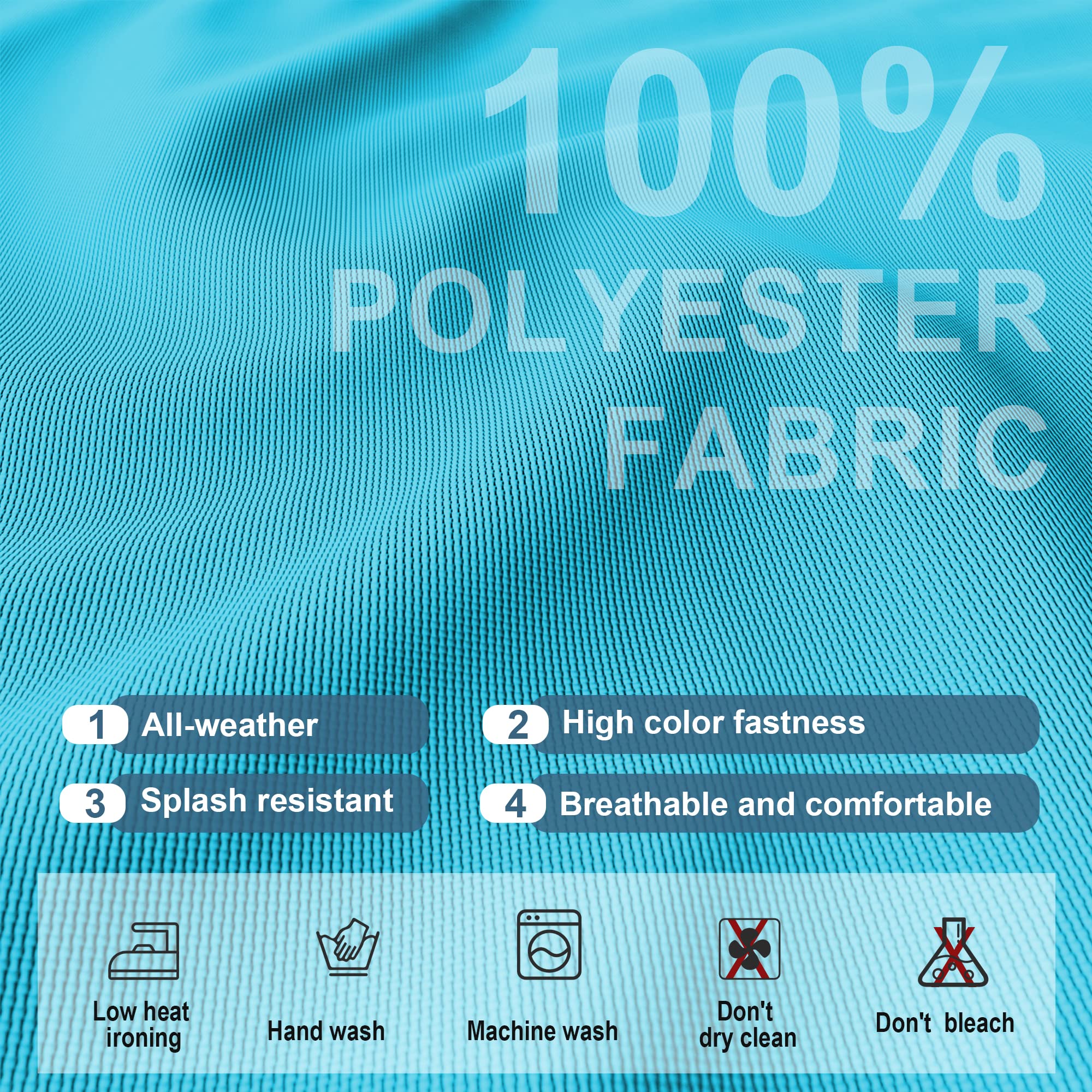 Outdoor Patio Cushion and Pillow Covers Replacement - Waterproof Slipcovers for Garden Furniture, Sofa & Couch with Zipper Design (Set of 5 Seat & 6 Backrest Covers, Blue) - Perfect for Backyard, Deck, Poolside and Patio Furniture Protection