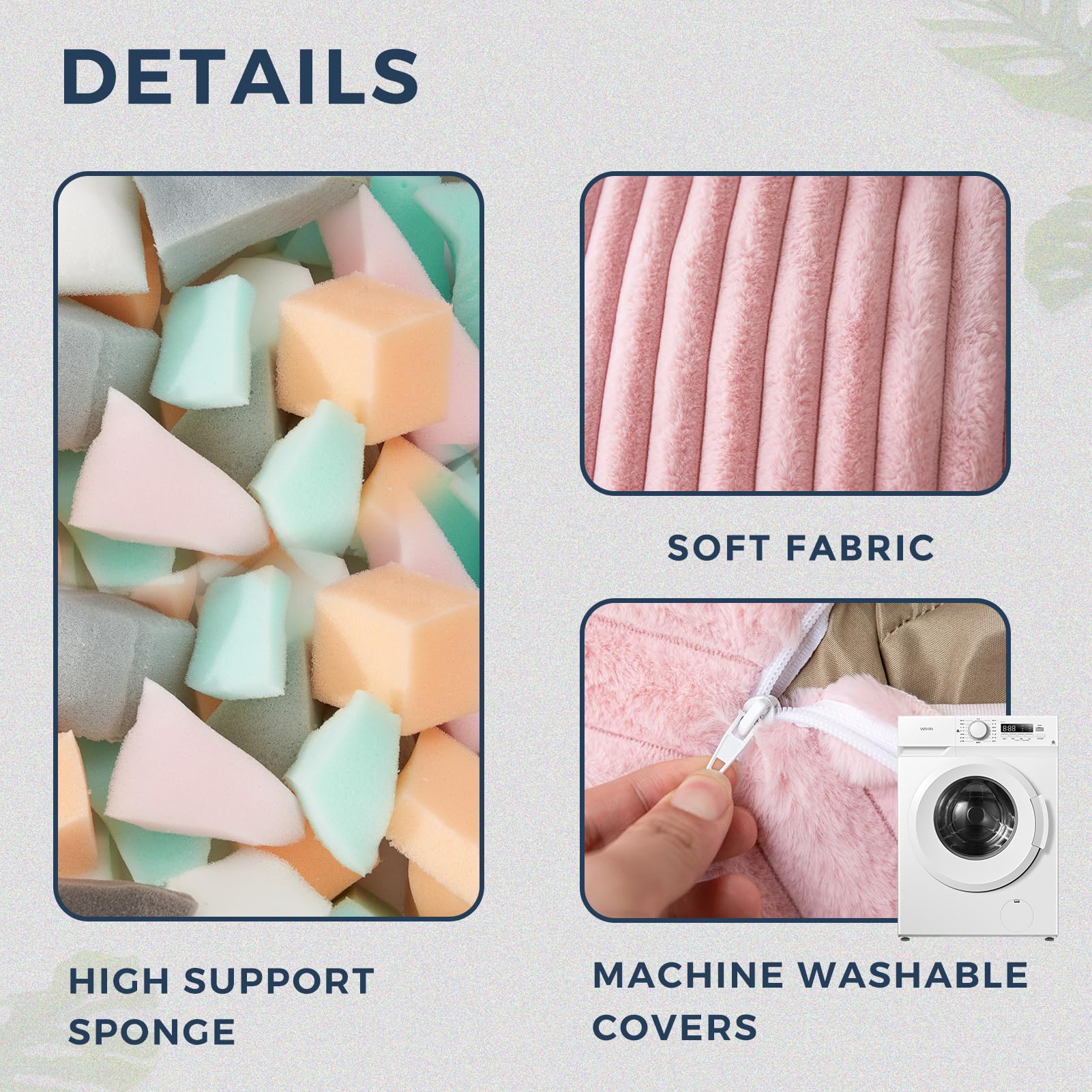 MAXYOYO 3ft Faux Fur Bean Bag Chair for Adults - Soft Striped Lazy Sofa for Living Room, Bedroom & Dorm (Pink) - Perfect for Relaxing, Gaming & Movie Nights