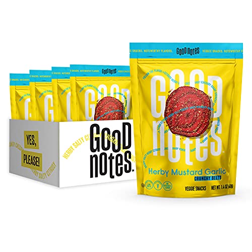 Organic Veggie Snacks - Herby Mustard Garlic Crunchy Beets, Non-GMO, Gluten-Free, 1.4 oz (Pack of 4) | Healthy On-the-Go Snack for Work, School & Travel