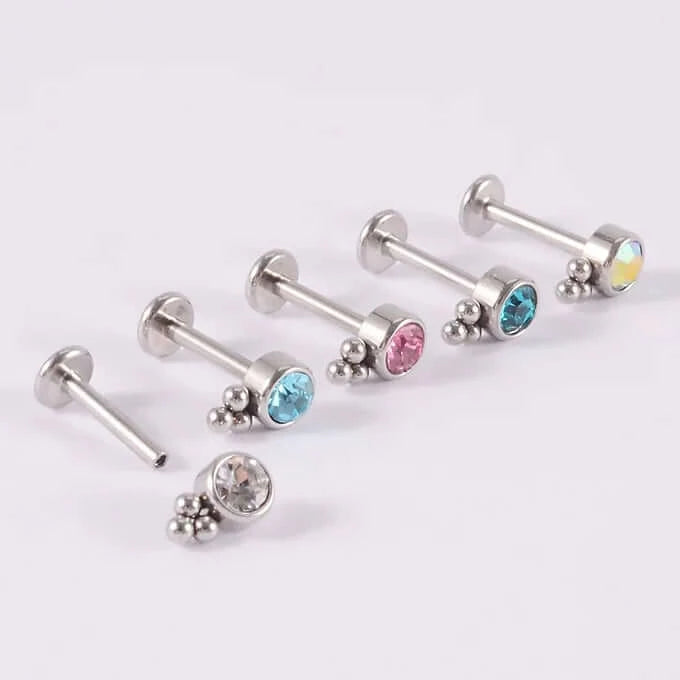 16G Titanium Flat Back Push Pin Lip Studs - Body Jewelry for Lip Piercing | DL045 | Perfect for Everyday Wear, Parties & Special Occasions