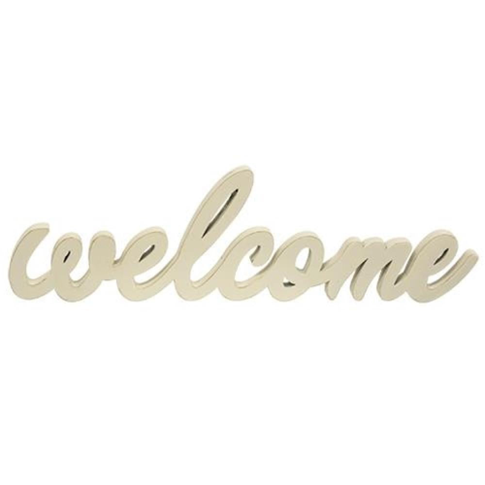 Elegant Hanging Ivory Script Welcome Sign - Perfect for Front Door Decor, Wedding Entryway, and Farmhouse Style Home
