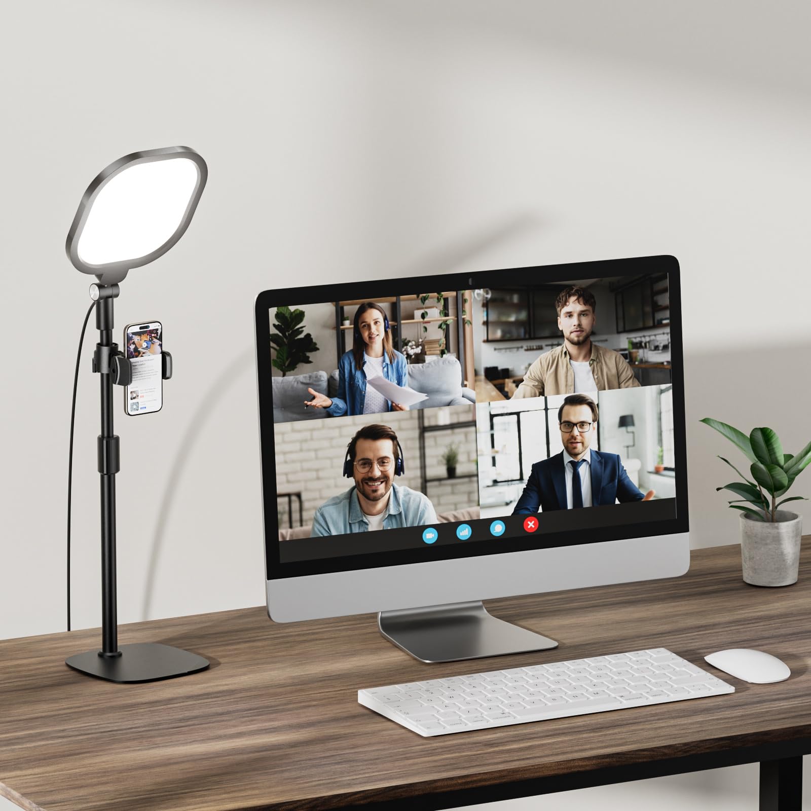 Best Adjustable Computer Ring Light for Video Calls - 30 Lighting Modes, CRI 97.8, Webcam Light with Stand for Zoom Meetings, Live Streaming & Home Office (Perfect for Video Conferences, Online Classes & Content Creation)