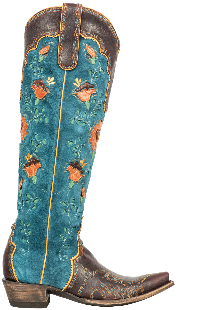 Double D Ranch by Old Gringo Tenderfoot Tilly Cowgirl Boots in Teal - Stylish Western Boots for Women, Country Dancing & Rodeo Events