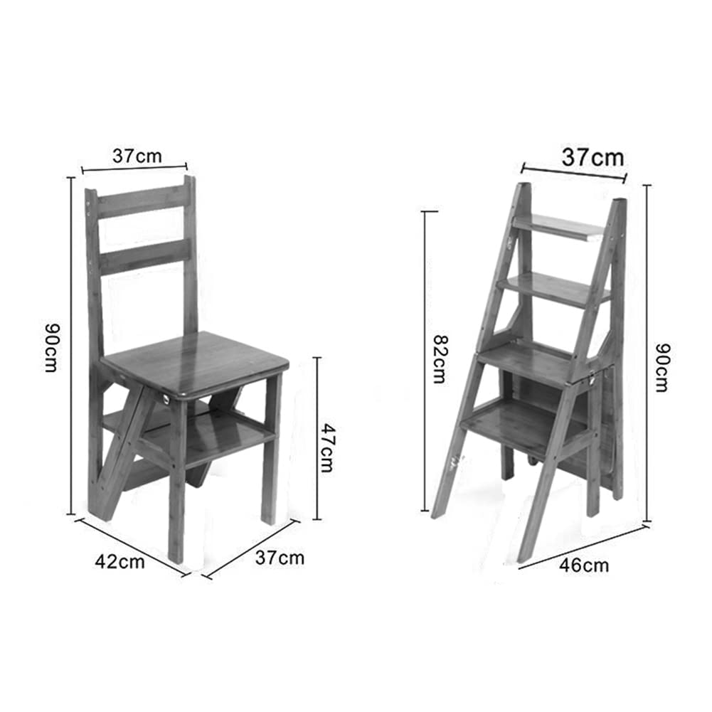 XHALERY 2-Step Folding Ladder Stool - Compact Foldable Step Stool Chair for Kitchen, Library, Bedroom - Multi-Purpose Step Ladder for Home, Office & Storage Use