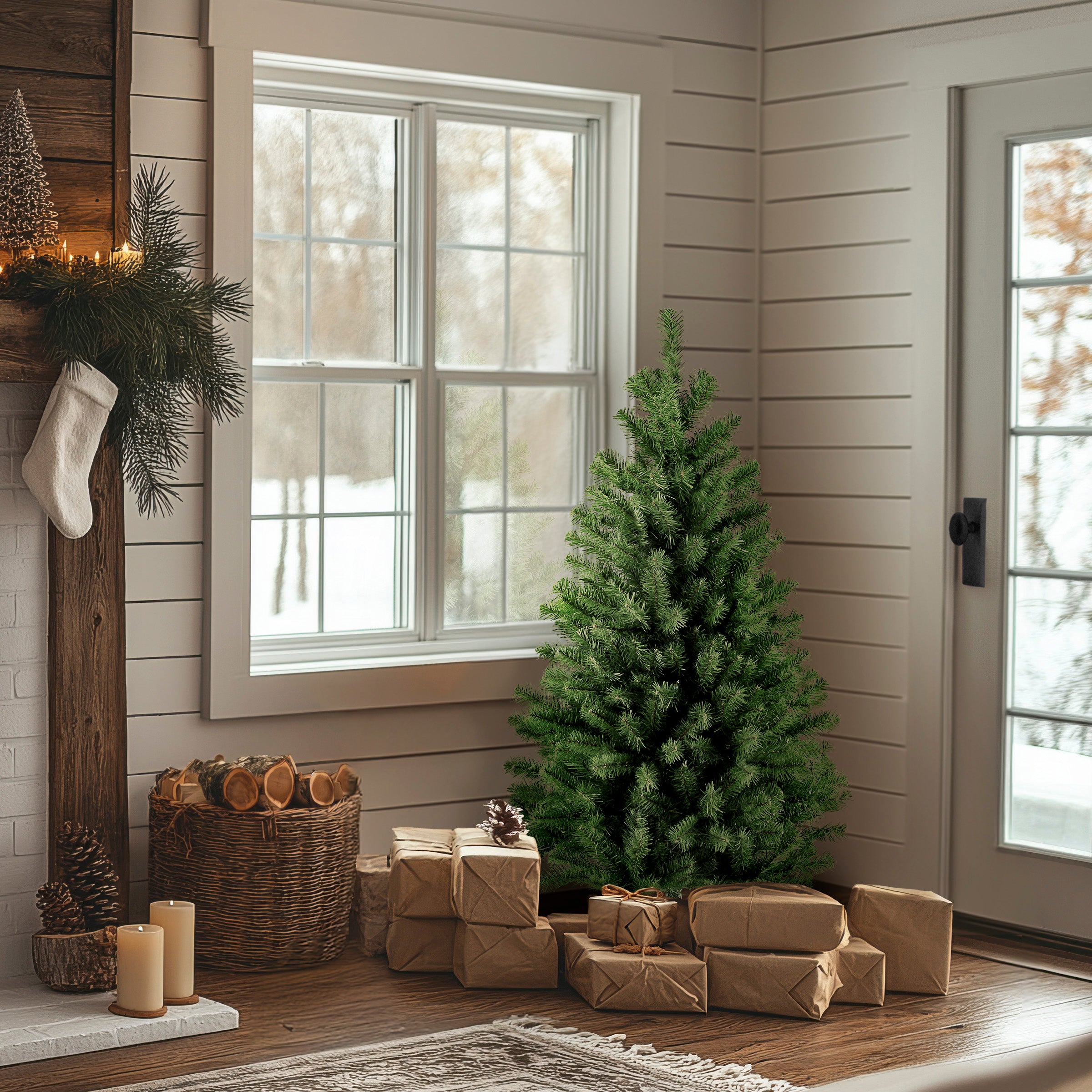 4 ft. North Valley Spruce Artificial Christmas Tree - Perfect for Home, Office & Holiday Decorations