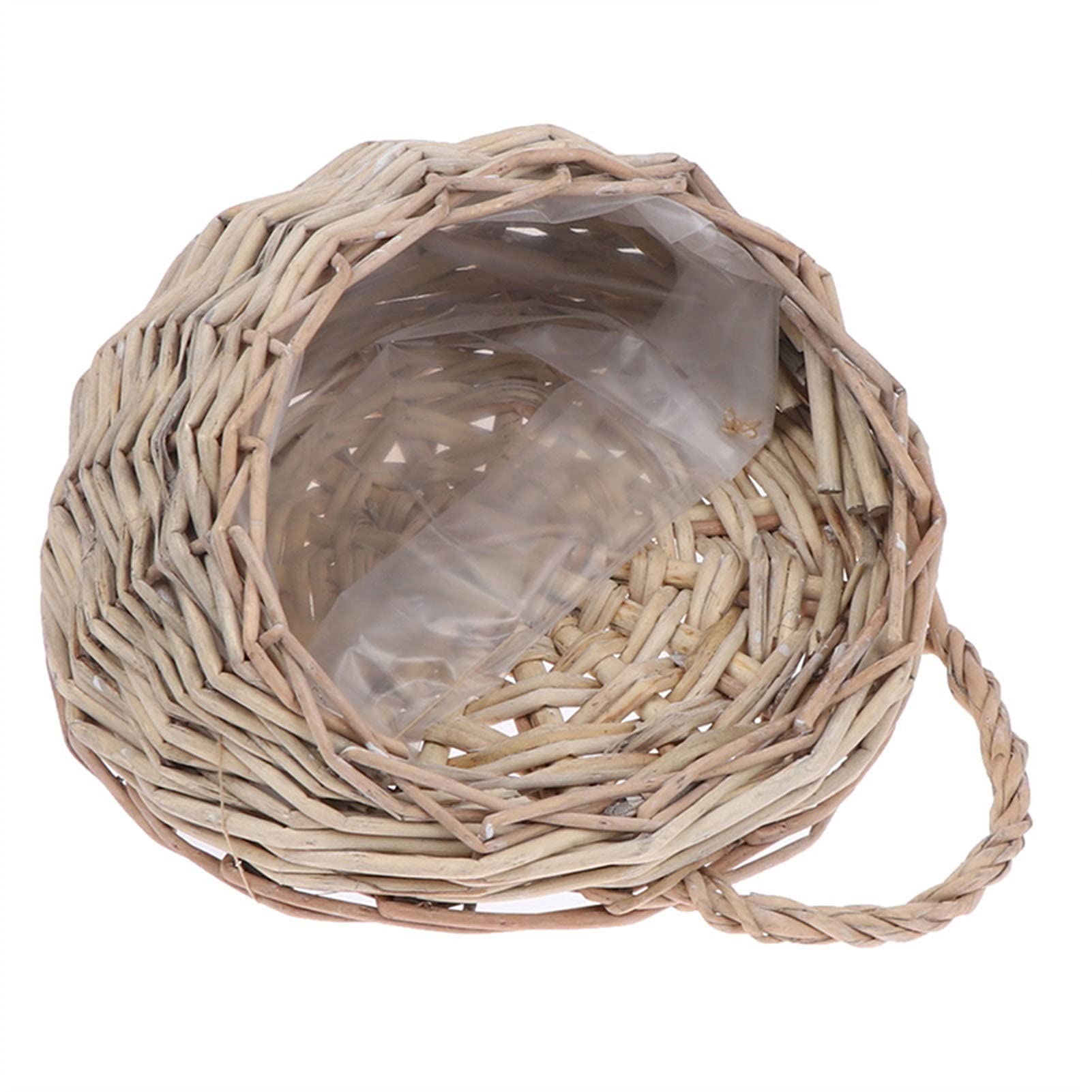 XYWML Gray Wicker Rattan Hanging Planter Basket - Indoor/Outdoor Wall Mounted Flower Pot for Plants, Succulents, Herbs - Perfect for Home, Garden, Balcony & Patio Decor
