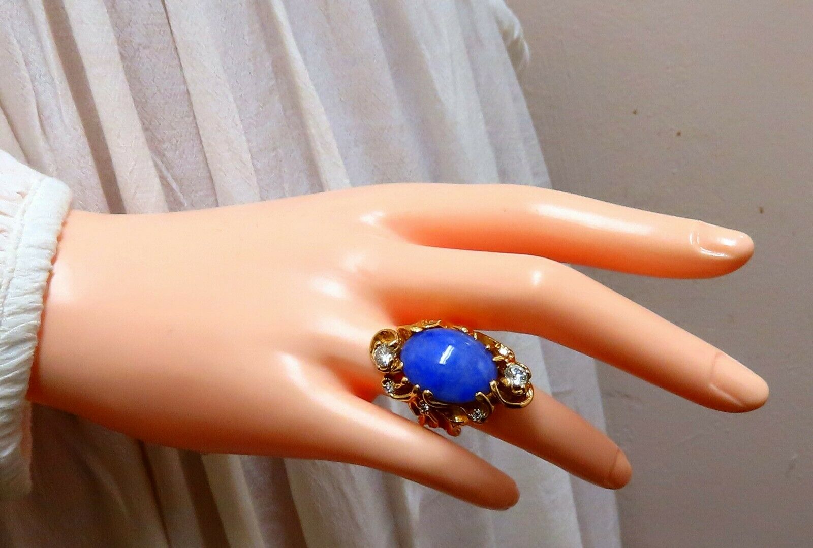 GIA Certified Natural Purple Jade and Diamond Ring - 18K Solid Gold Women's Jewelry for Engagement, Wedding & Special Occasions