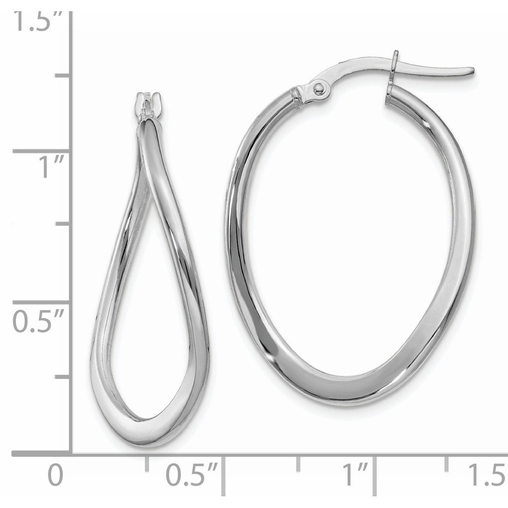 14K White Gold 2mm Tapered Twist Hoop Earrings for Women - Elegant Everyday Jewelry | Perfect for Work, Date Night & Special Occasions