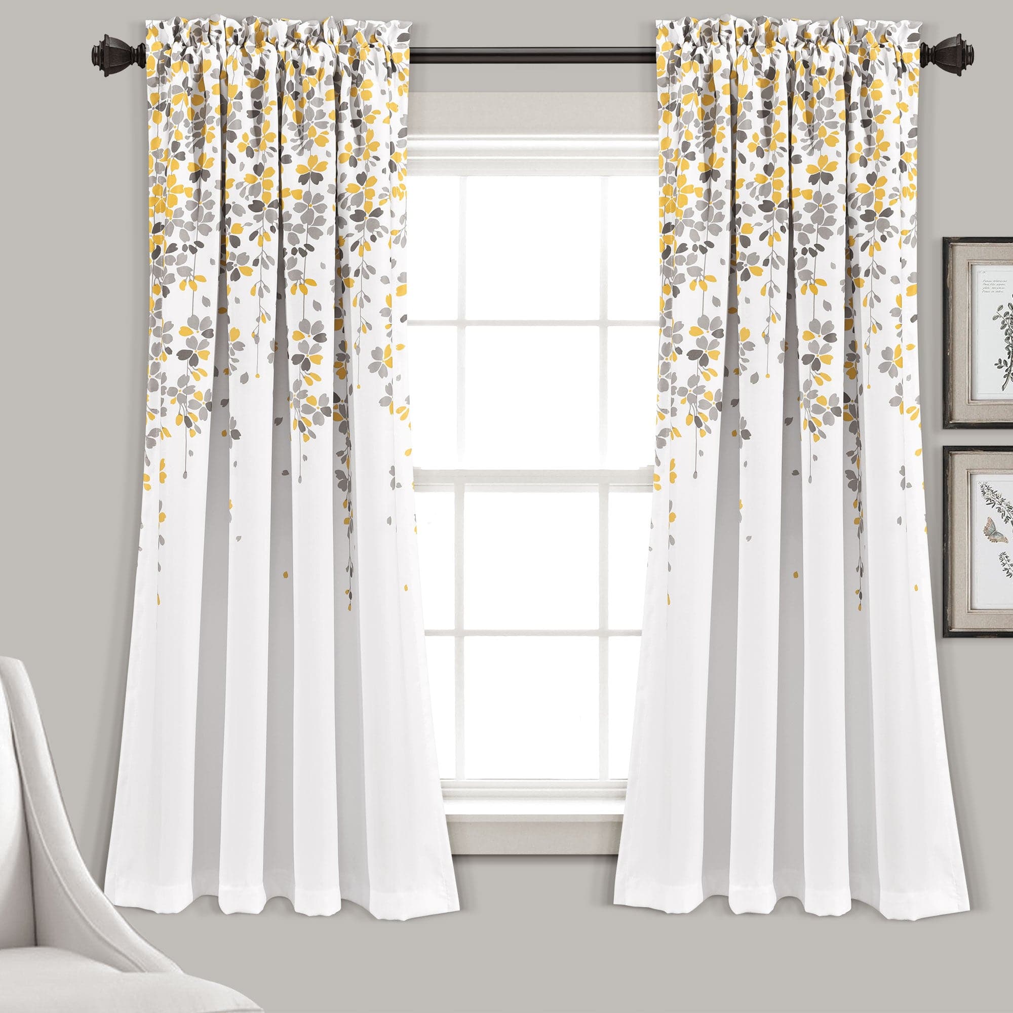 Elegant Weeping Flower Light Filtering Window Curtain Set - Soft Sheer Drapes for Living Room & Bedroom - Perfect for Privacy & Sun Protection