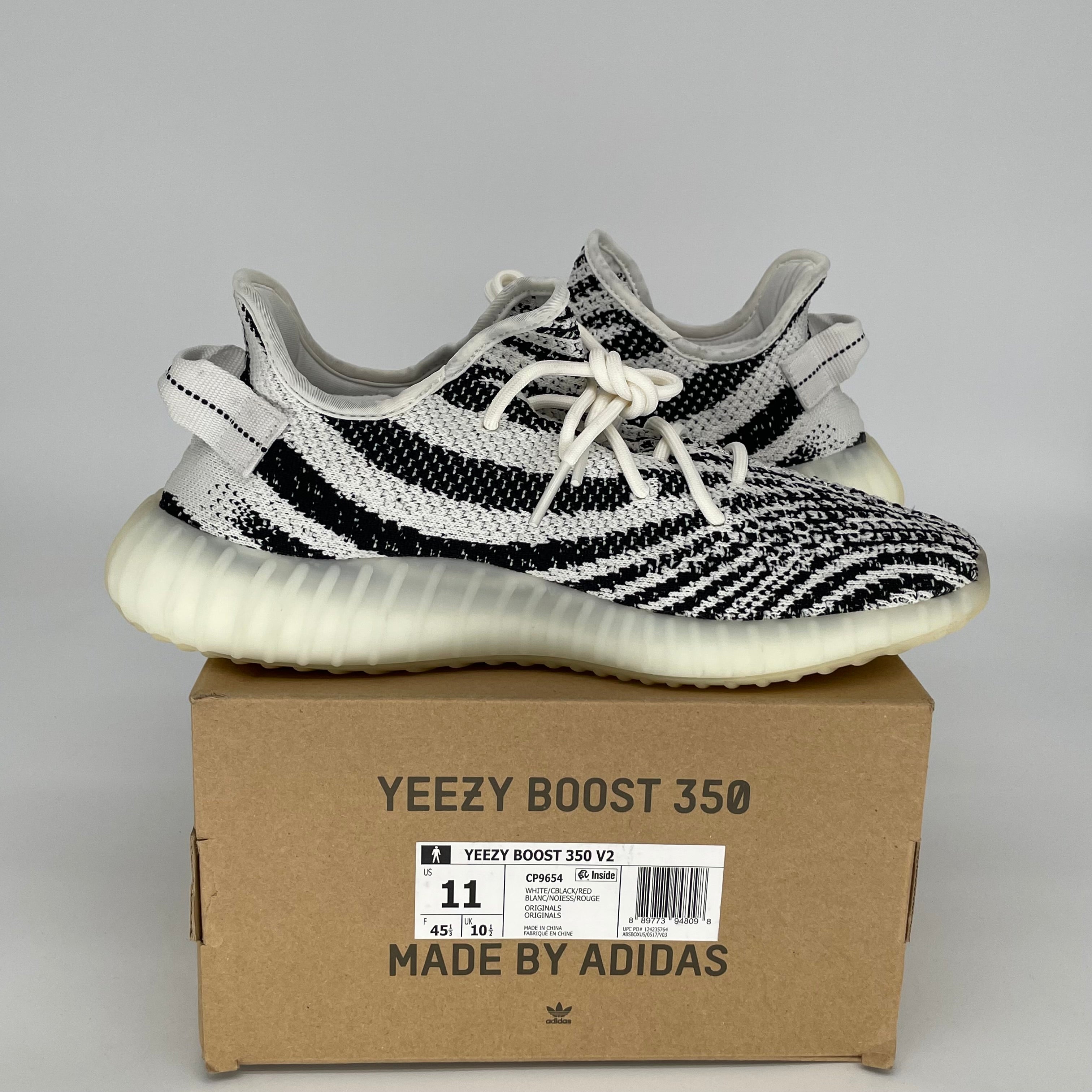 Adidas Yeezy Boost 350 V2 Zebra - Men's Running Shoes Size 11 | CP9654 | Comfortable Sneakers for Casual Wear, Gym & Street Fashion