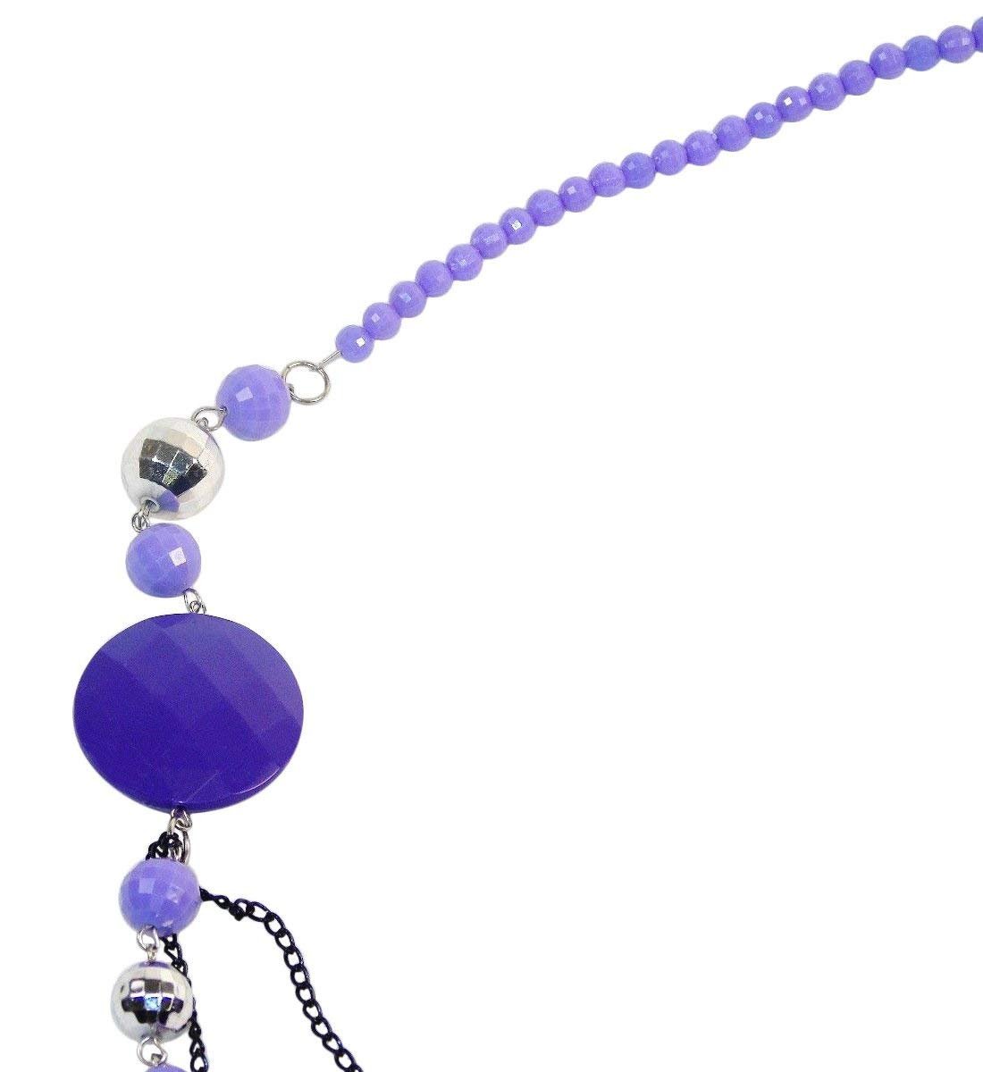 Trendy Layered Beaded Chain Necklace for Women - Elegant Bling Jewelry in Lavender - Perfect for Parties, Weddings & Everyday Wear