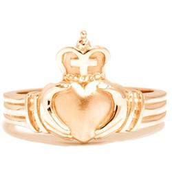 14K Yellow Gold Men's Claddagh Wedding Band Ring - Irish Celtic Symbol of Love, Loyalty & Friendship - Perfect for Anniversaries, Engagements & Special Occasions