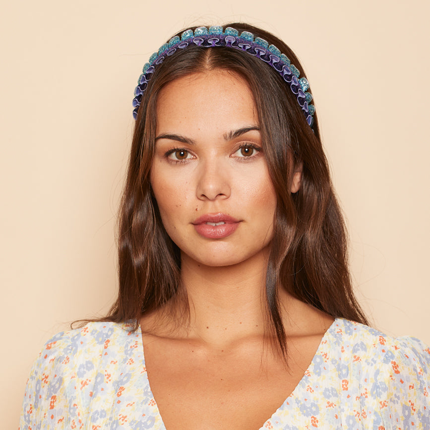 Rafaela Metallic Velvet Headband for Women - Elegant Hair Accessory for Parties, Weddings & Special Occasions