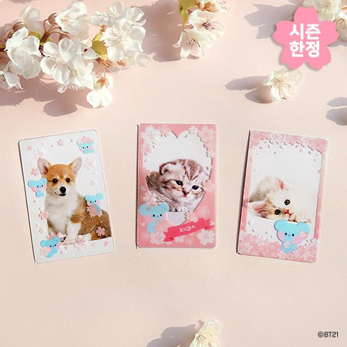 BT21 Cherry Blossom Mini Photo Card Frame - Koya Character Cute Collectible Display for BTS Fans, Room Decor & Gift Idea