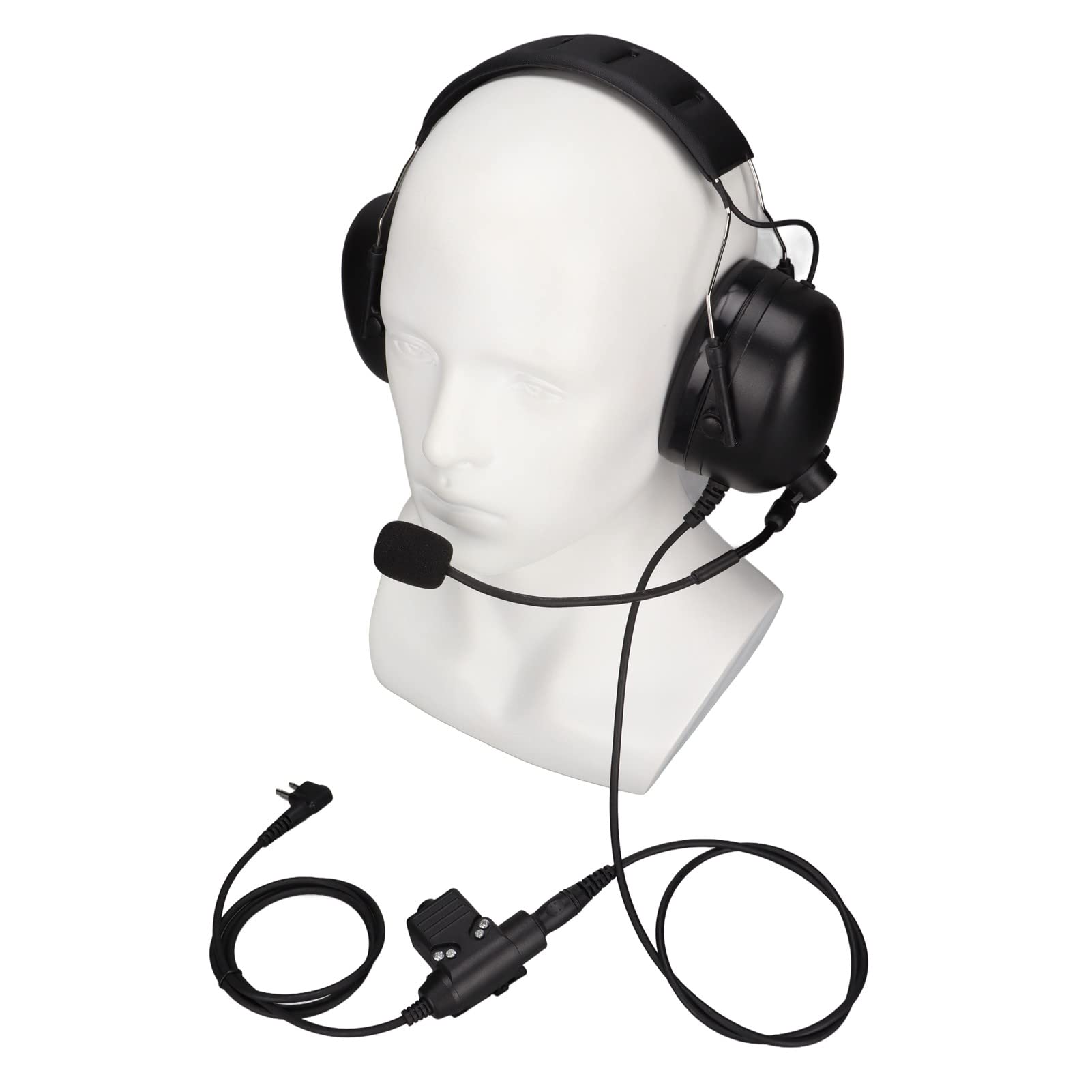 Gaeirt Military Earmuff - PU Wire Hearing Protection Headphones with Noise Cancelling & Replaceable Sponge Earmuffs - Heavy Duty for GP88 & EP450 Radios - Perfect for Shooting Ranges, Construction Sites & Outdoor Activities