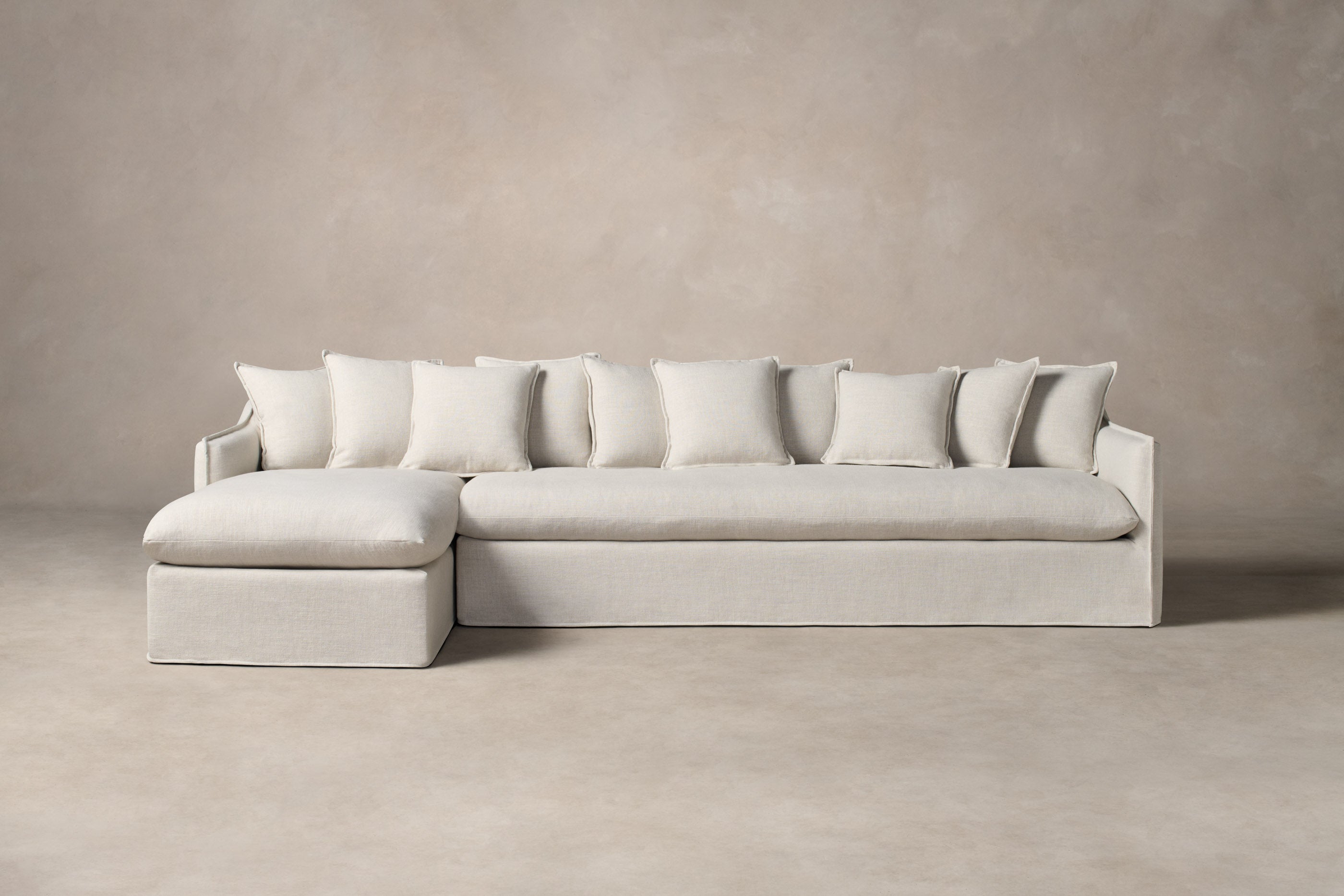 Premium Dune Sectional Sofa with Heritage Belgian Linen Upholstery - Modern Comfort for Living Room, Lounge & Family Gatherings