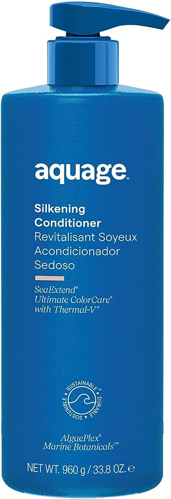 Aquage Sea Extend Silkening Conditioner for Smooth, Shiny Hair - Hydrating & Detangling Hair Treatment for Daily Use at Home or Salon