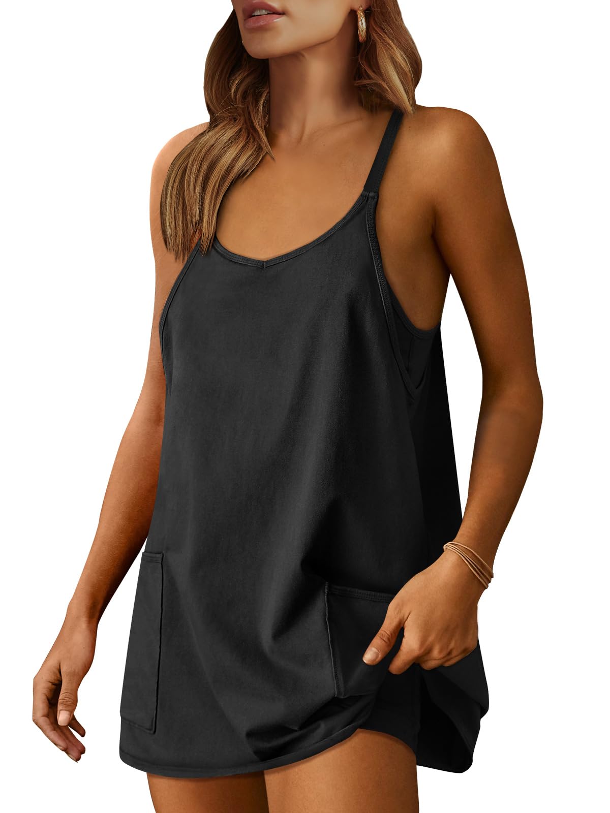 Prinbara Women's 2025 Summer Mini Romper Dress - Athletic Tennis Shorts with Built-in Shapewear, Trendy Sundress for Casual Workout & Outdoor Activities | Perfect for Gym, Beach, Running and Summer Fashion