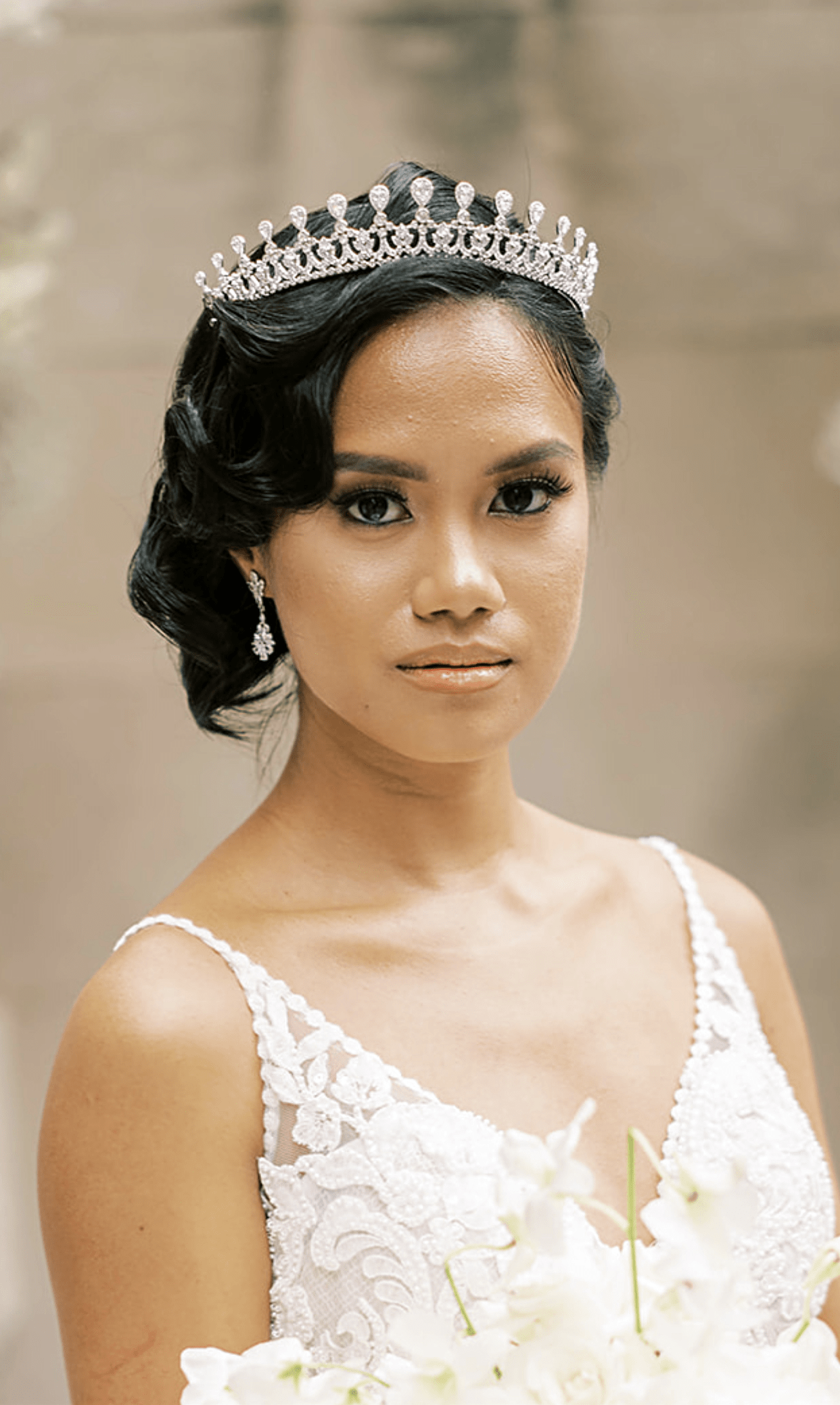 DAPHNE Bridal Tiara – Elegant Crystal Wedding Crown for Bride, Bridesmaid, and Flower Girl | Perfect for Weddings, Prom, Pageants, and Special Occasions