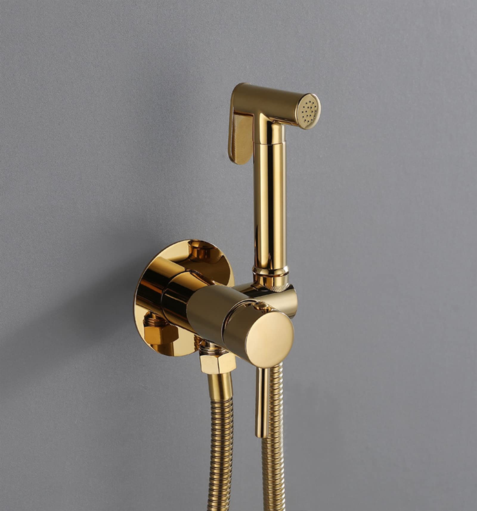 **Portable Brass Handheld Bidet Sprayer for Toilet & Baby Cloth Diaper - Hot & Cold Water Compatible with Hose for Feminine Wash - Perfect for Bathroom Hygiene & Baby Care**
