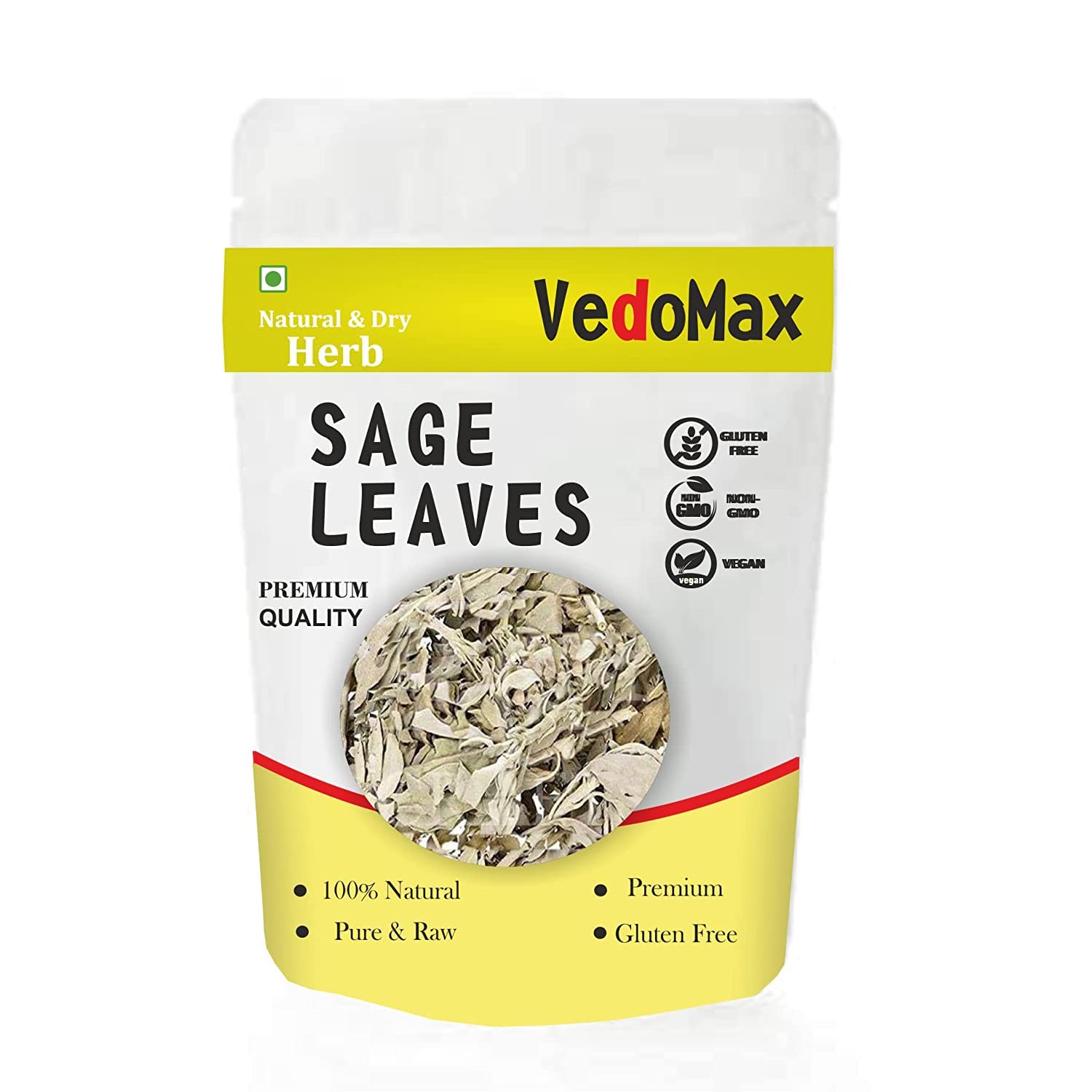 Organic Dried Sage Leaves - Gluten Free, Non-GMO, 800g (28.2 oz) | Perfect for Cooking, Seasoning, Tea & Herbal Remedies